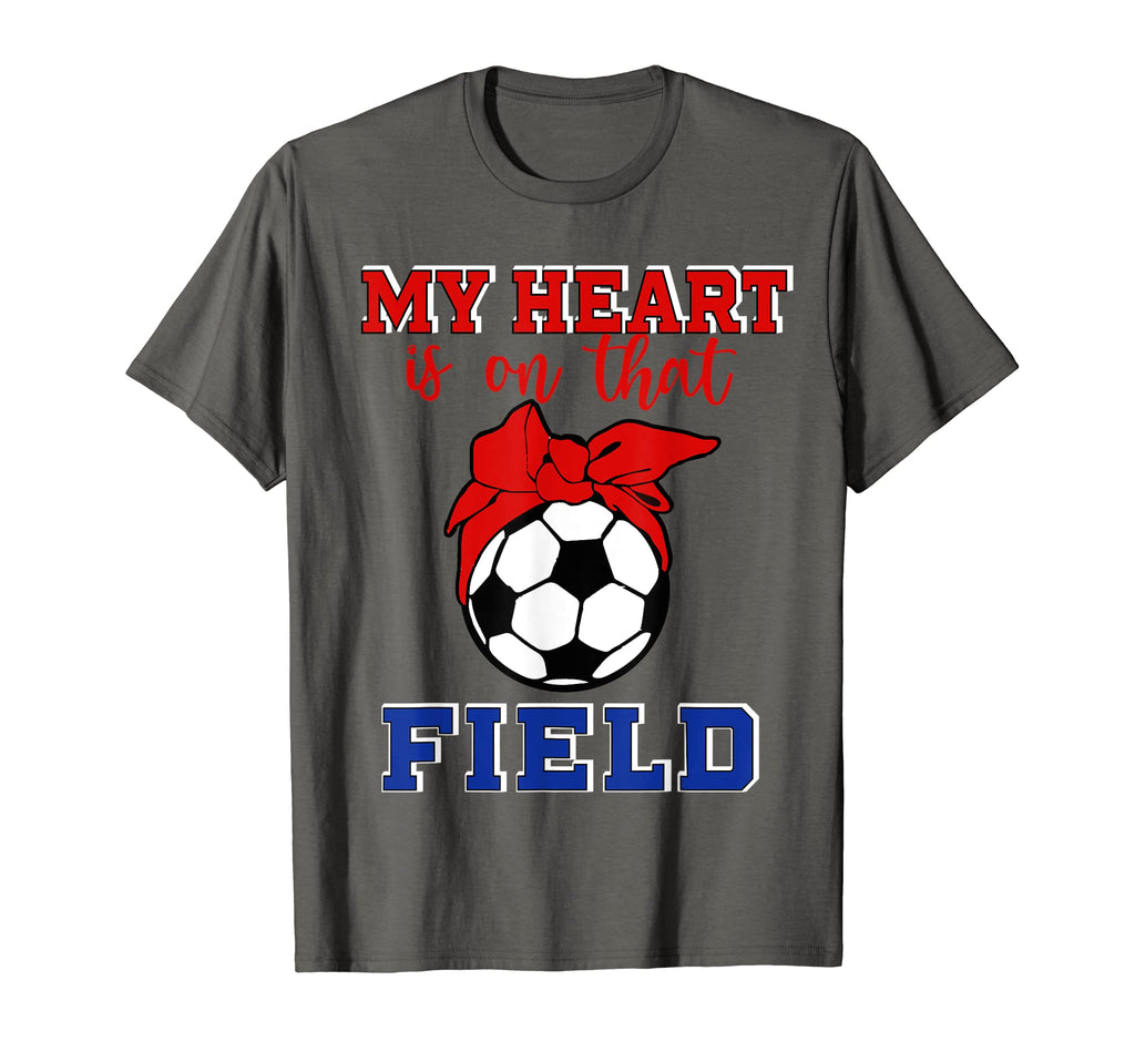 Leopard My Heart Is That Field Soccer Love T-Shirt - Trendy Graphic Unisex - T-Shirt, Sweatshirt, Hoodie
