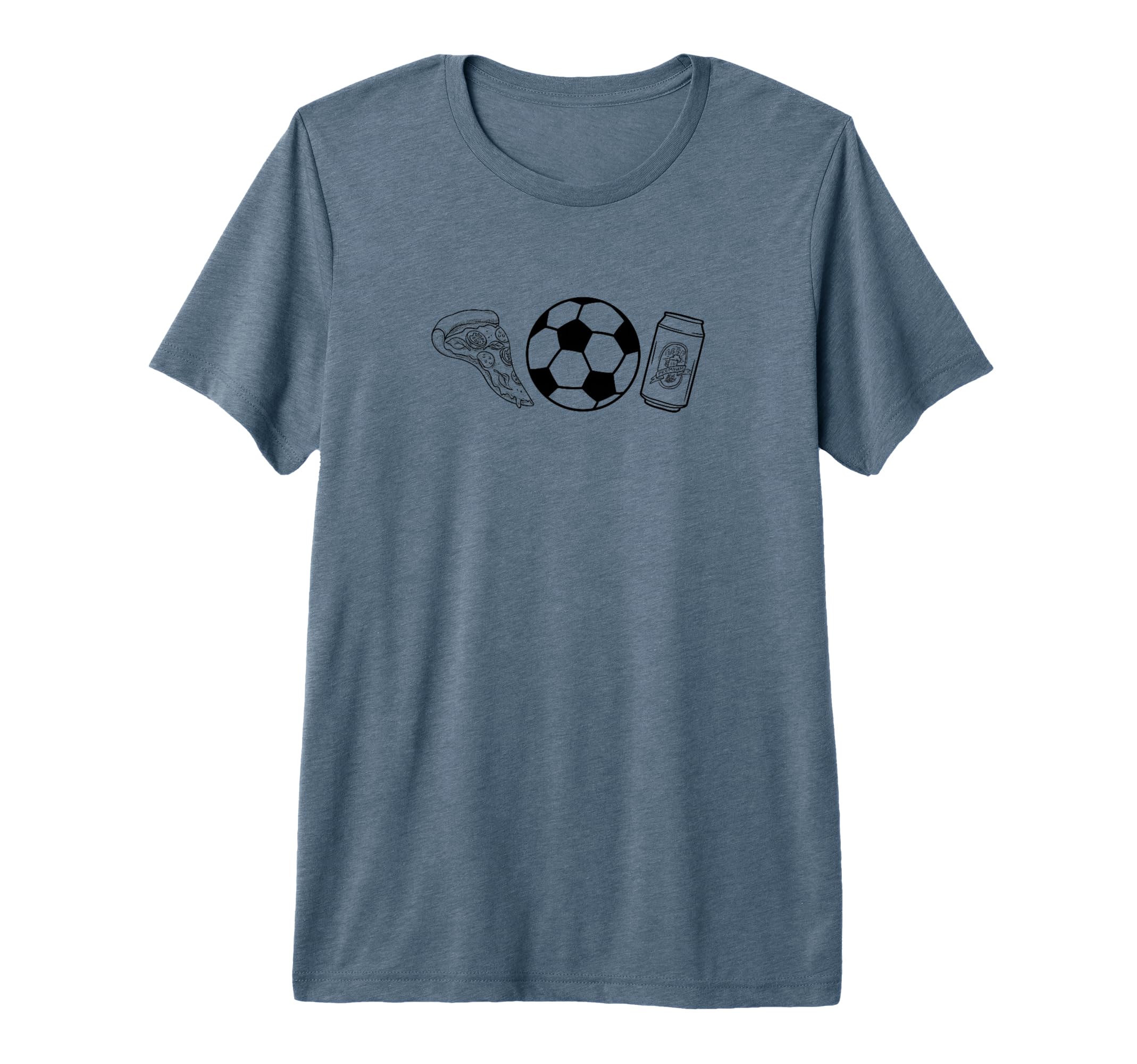 Pizza Beer Soccer Tri Blend T-Shirt - Custom Art Print for Adults - T-Shirt, Sweatshirt, Hoodie
