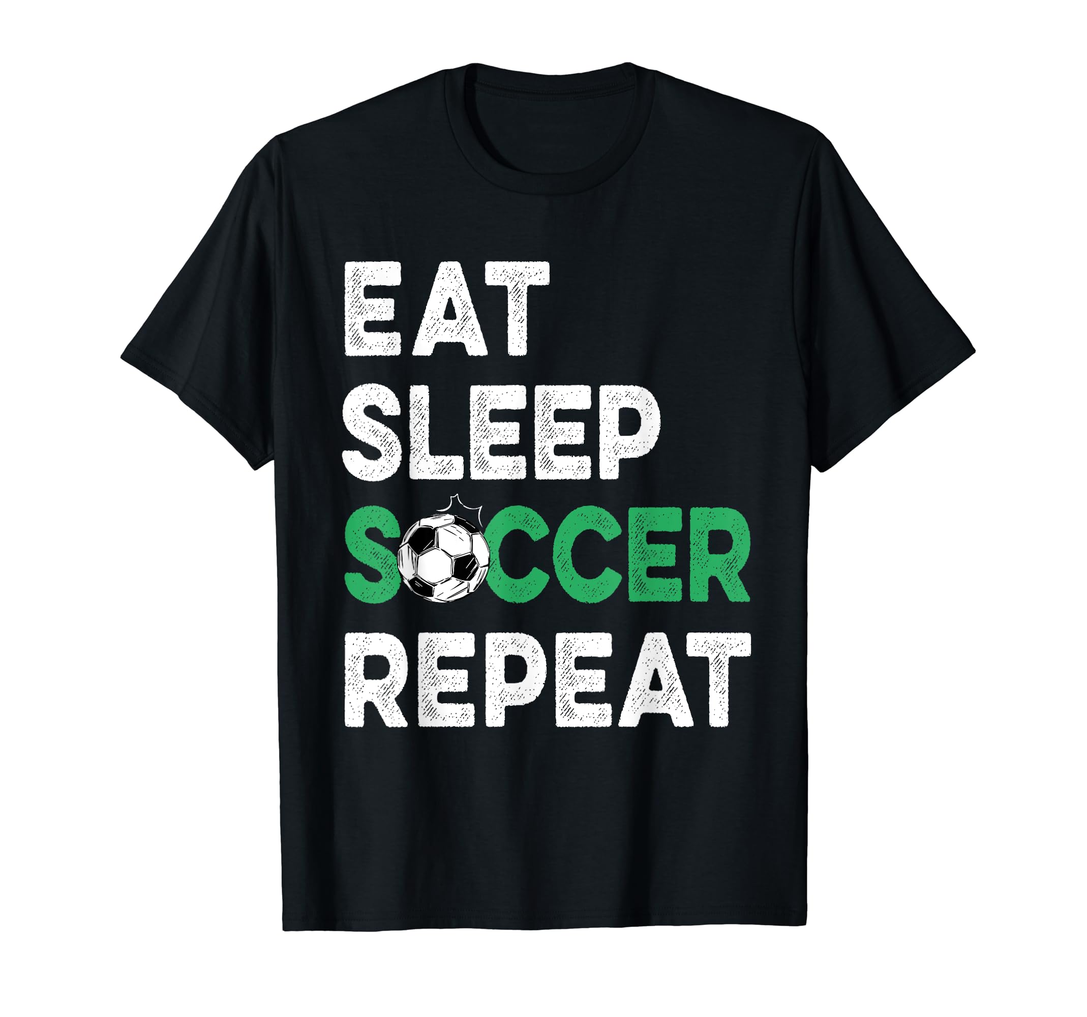 Eat Sleep Soccer Repeat Fnuuy Soccer T-Shirt - Custom Art Print Unisex - T-Shirt, Sweatshirt, Hoodie
