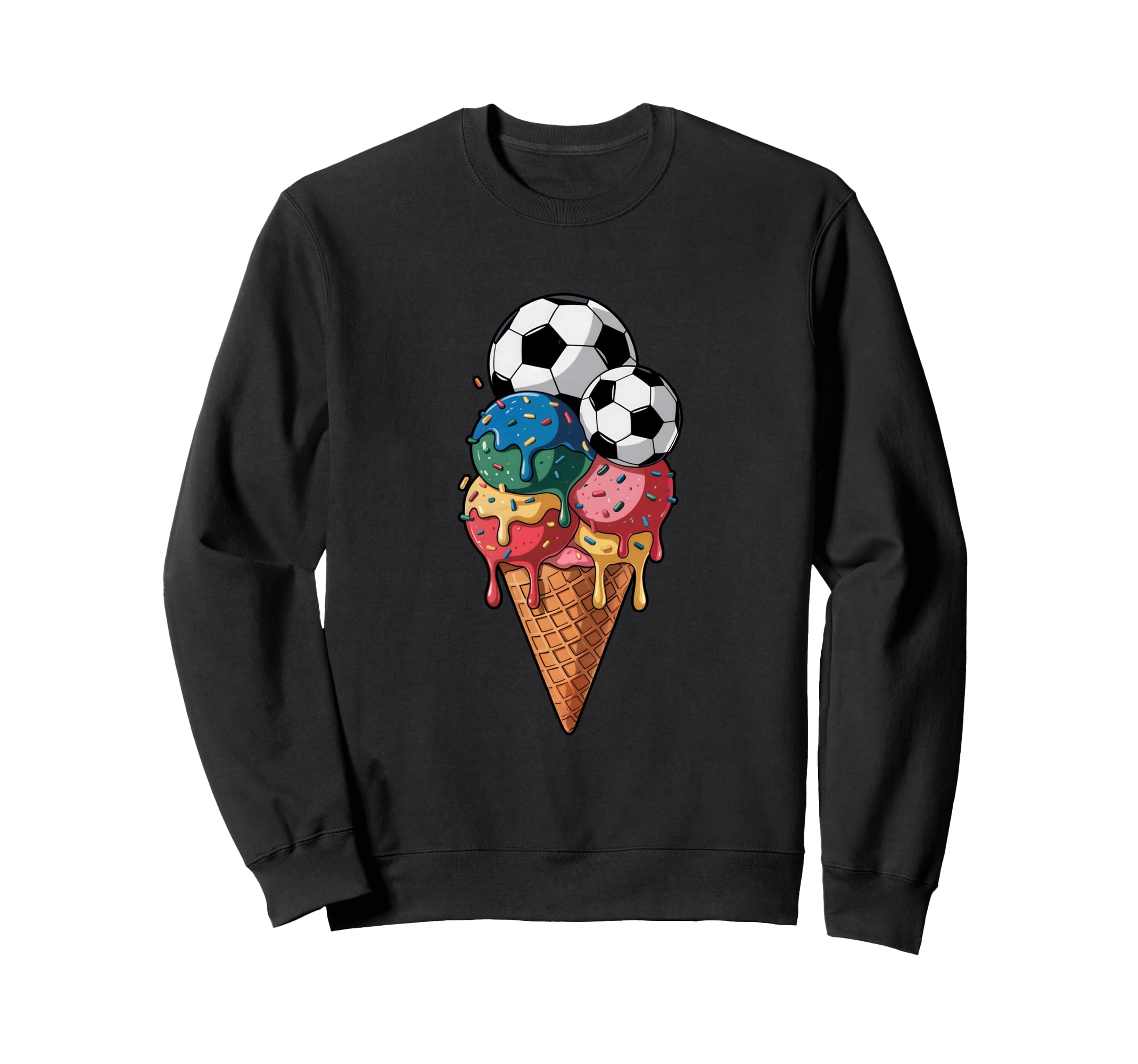 Soccer Drip Melting Ice Cream Sprinkles Sweatshirt - Trendy Graphic Unisex - T-Shirt, Sweatshirt, Hoodie