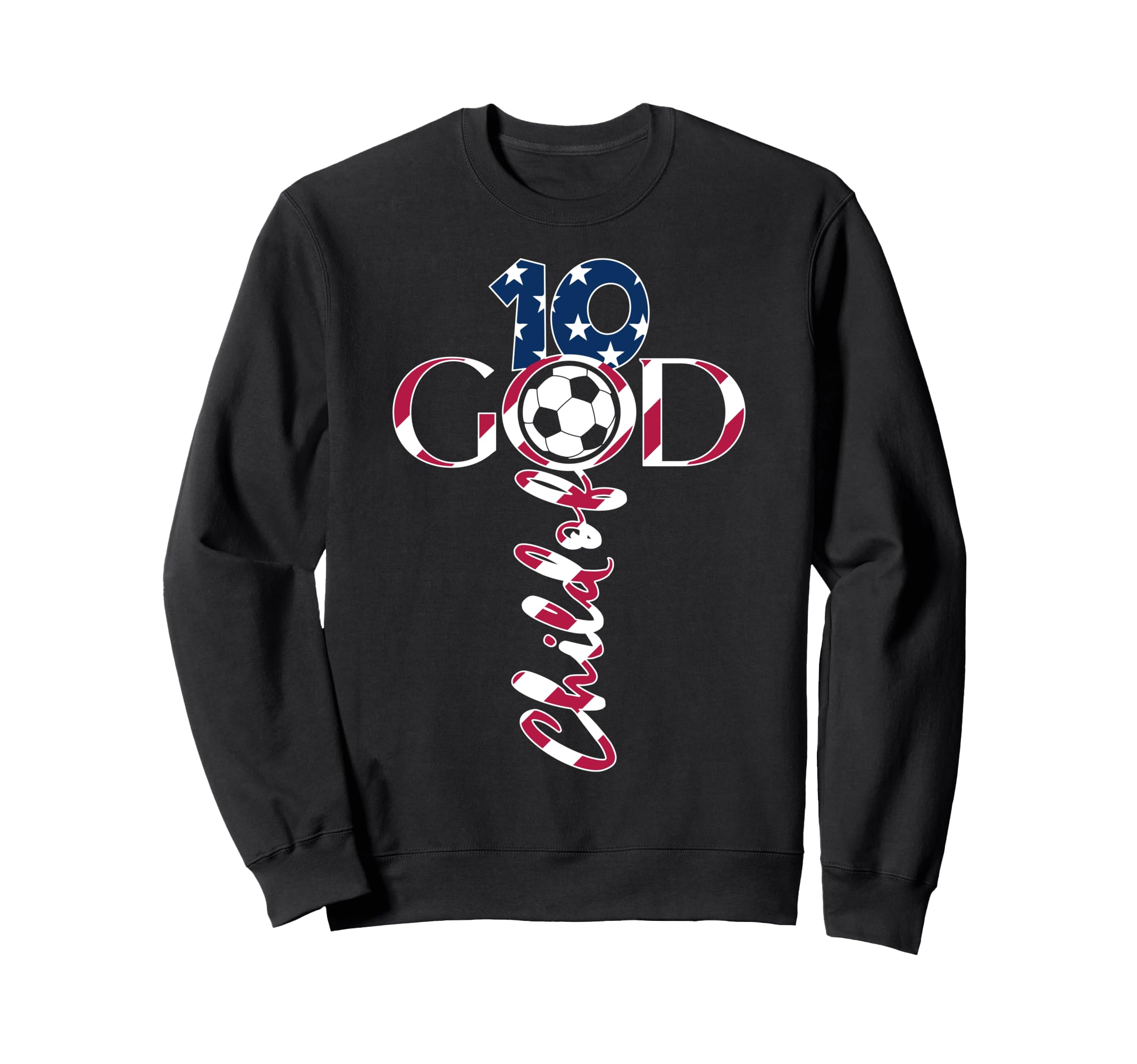 Jesus 10 Years Child God Soccer 10Th Sweatshirt - Trendy Graphic Unisex - T-Shirt, Sweatshirt, Hoodie