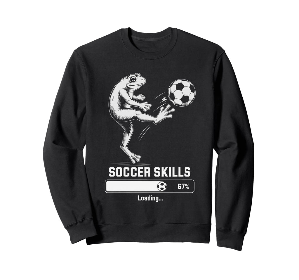 Kawaii Frog Soccer Skills Loading Sweatshirt - Novelty Apparel for Adults - T-Shirt, Sweatshirt, Hoodie