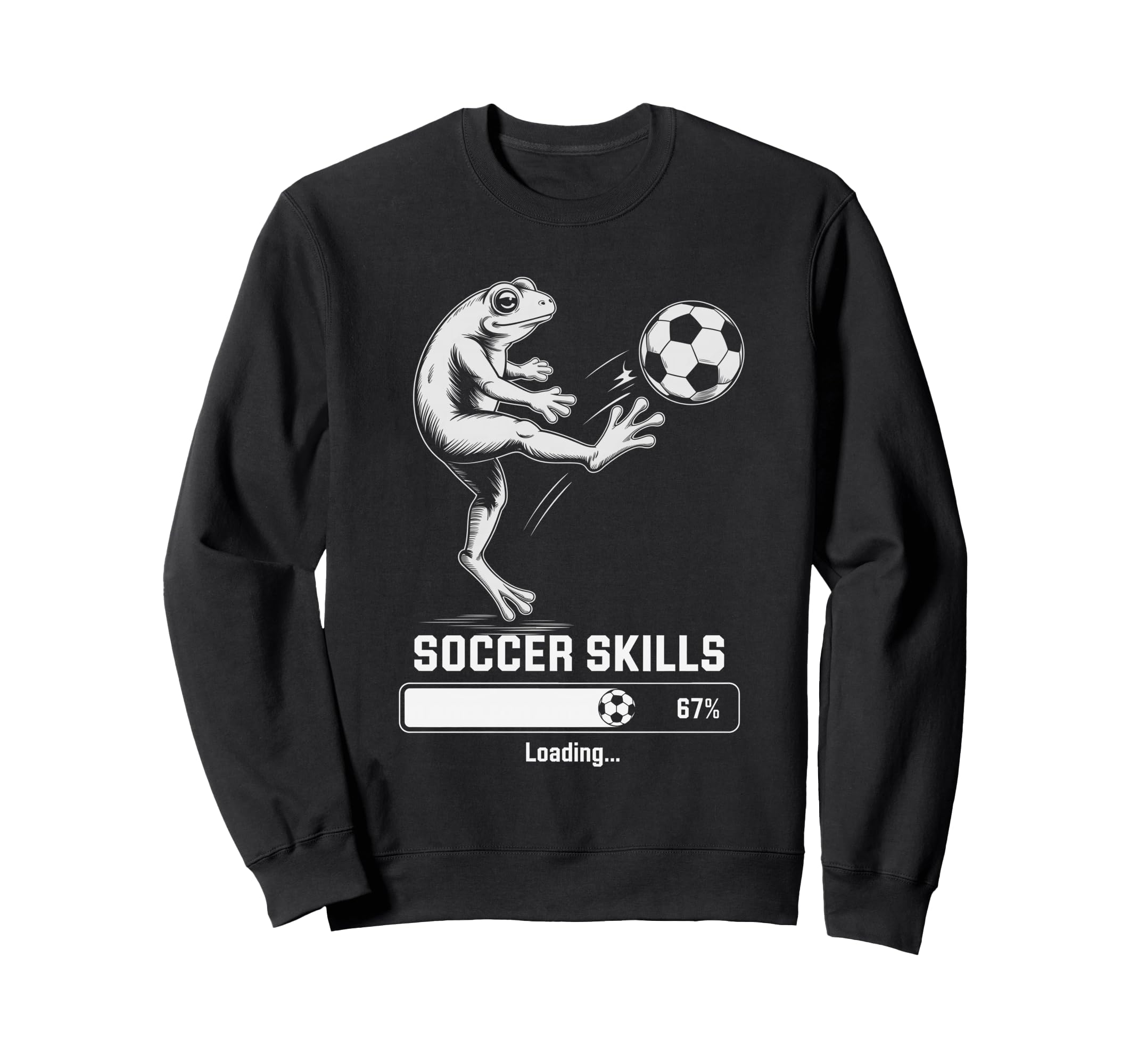 Kawaii Frog Soccer Skills Loading Sweatshirt - Novelty Apparel for Adults - T-Shirt, Sweatshirt, Hoodie