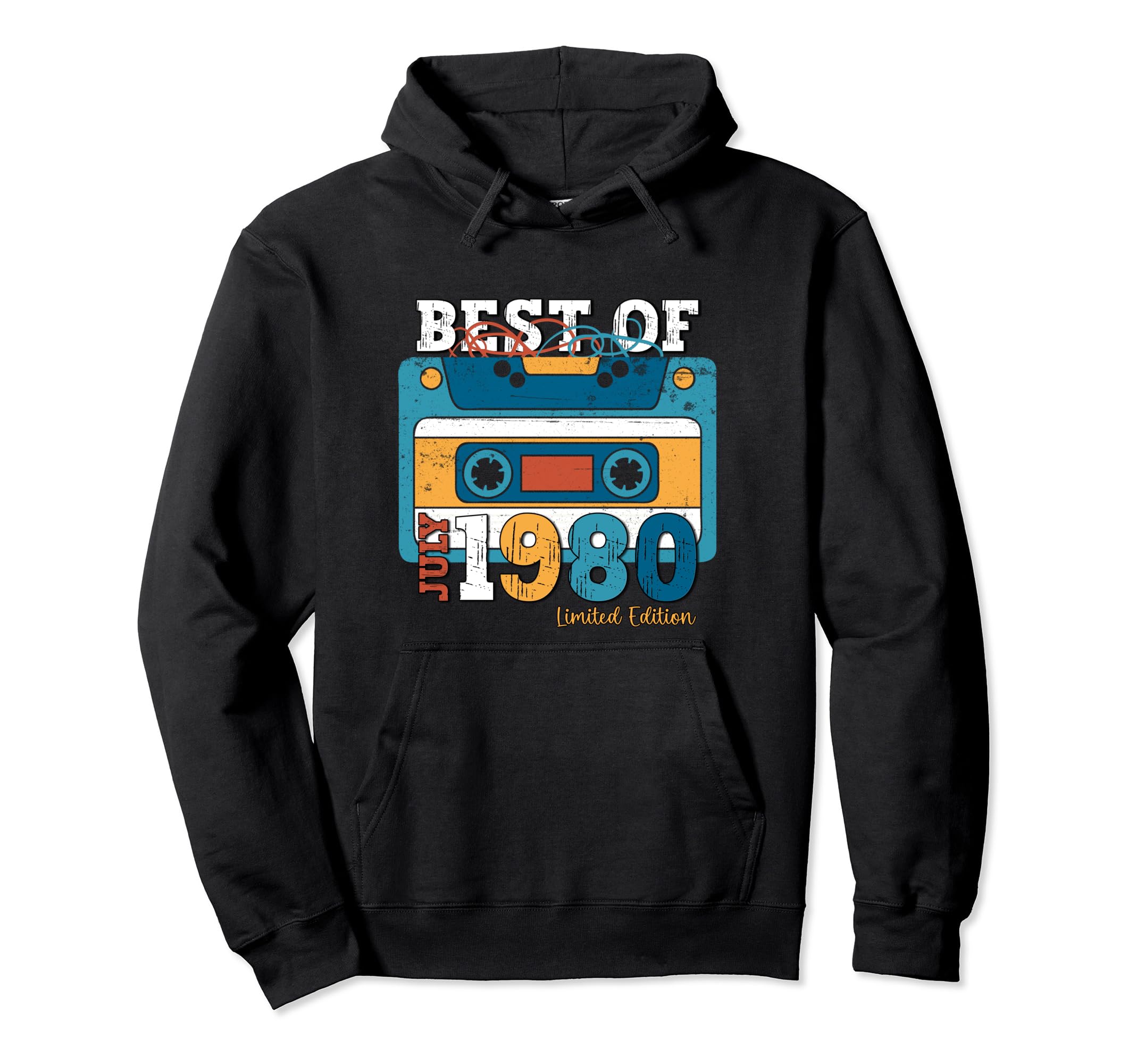 44Th Birthday July 1980 Cassette Gifts Hoodie - Novelty Apparel Men Women - T-Shirt, Sweatshirt, Hoodie