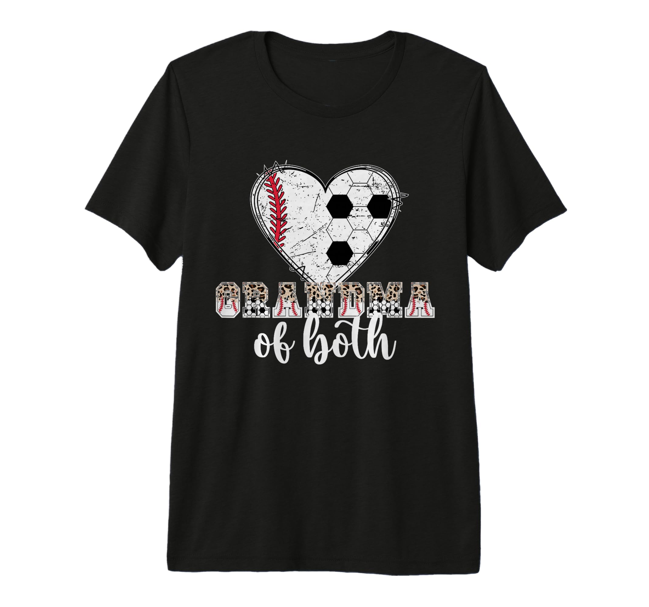 Grandma Both Heart Soccer Baseball T-Shirt - Custom Art Print Unisex - T-Shirt, Sweatshirt, Hoodie