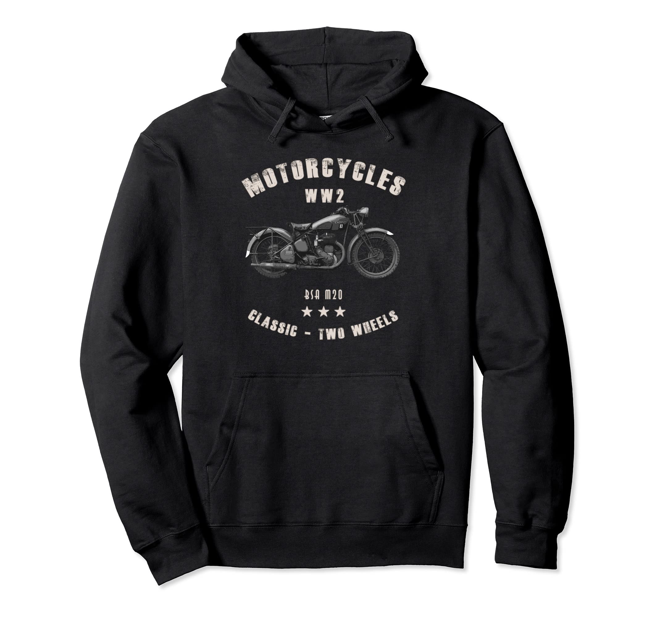 Bsa M20 Motorcycle Ww2 Hoodie - Fun Novelty Design Men Women - T-Shirt, Sweatshirt, Hoodie