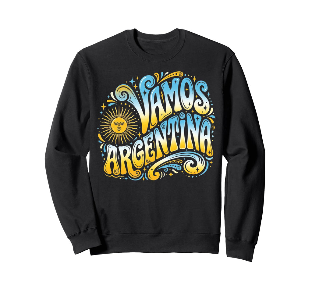Vamos Argentina 70S Groovy Sun Sweatshirt - Streetwear Style for Adults - T-Shirt, Sweatshirt, Hoodie