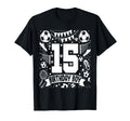 Soccer Birthday 15 Years Football 15Th T-Shirt - Trendy Graphic for Adults - T-Shirt, Sweatshirt, Hoodie