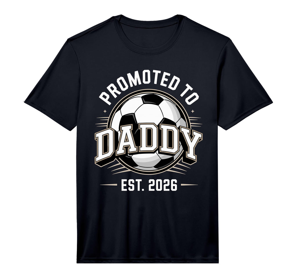 Mens Promoted To Daddy Soccer Est T-Shirt - Minimalist Print Men Women - T-Shirt, Sweatshirt, Hoodie