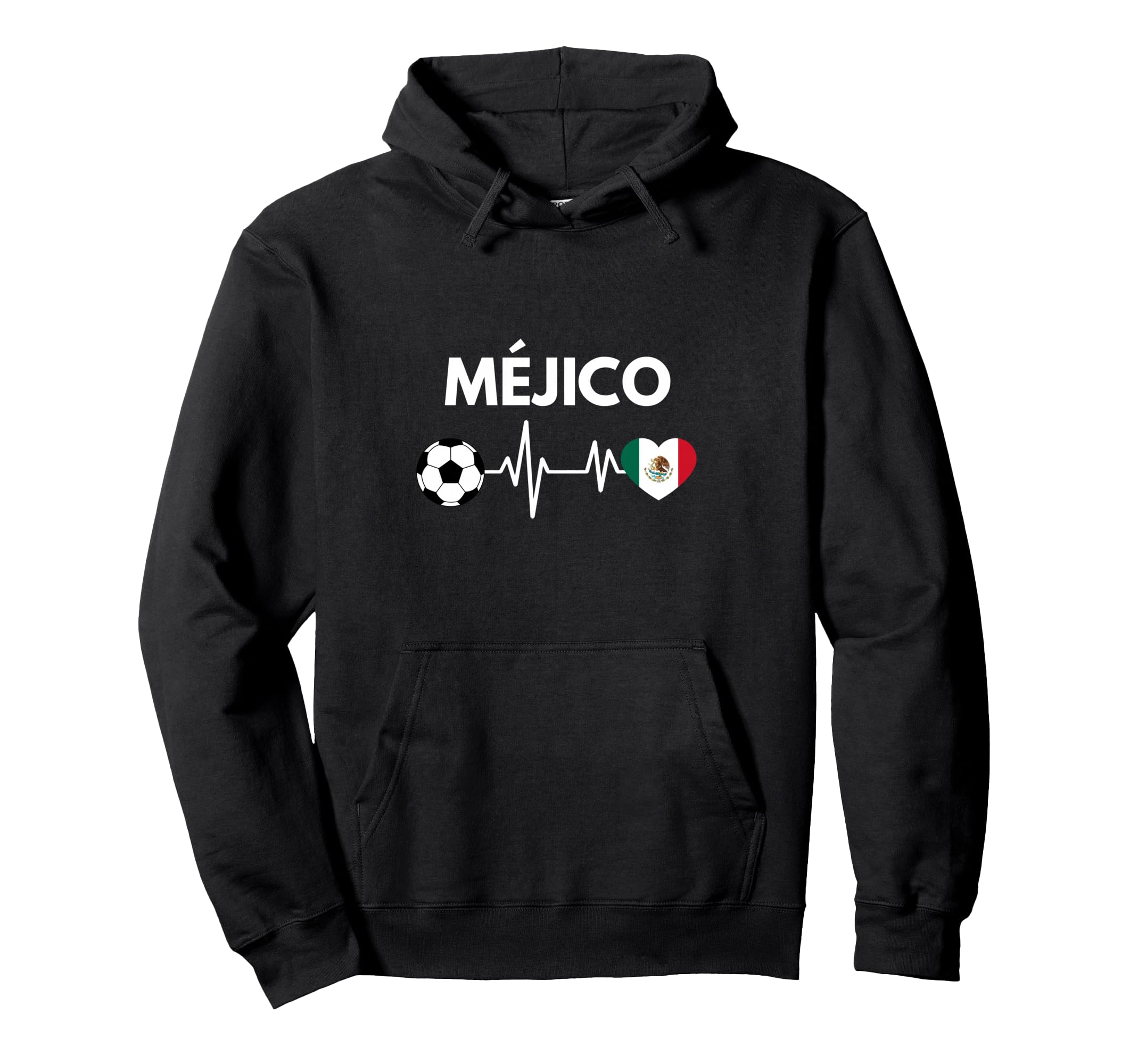 Mejico Flag Heartbeat Soccer Hoodie - Unique Graphic Men Women - T-Shirt, Sweatshirt, Hoodie