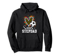 Soccer Stepdad Leopard Heart Colorful Hoodie - Aesthetic Graphic for Adults - T-Shirt, Sweatshirt, Hoodie