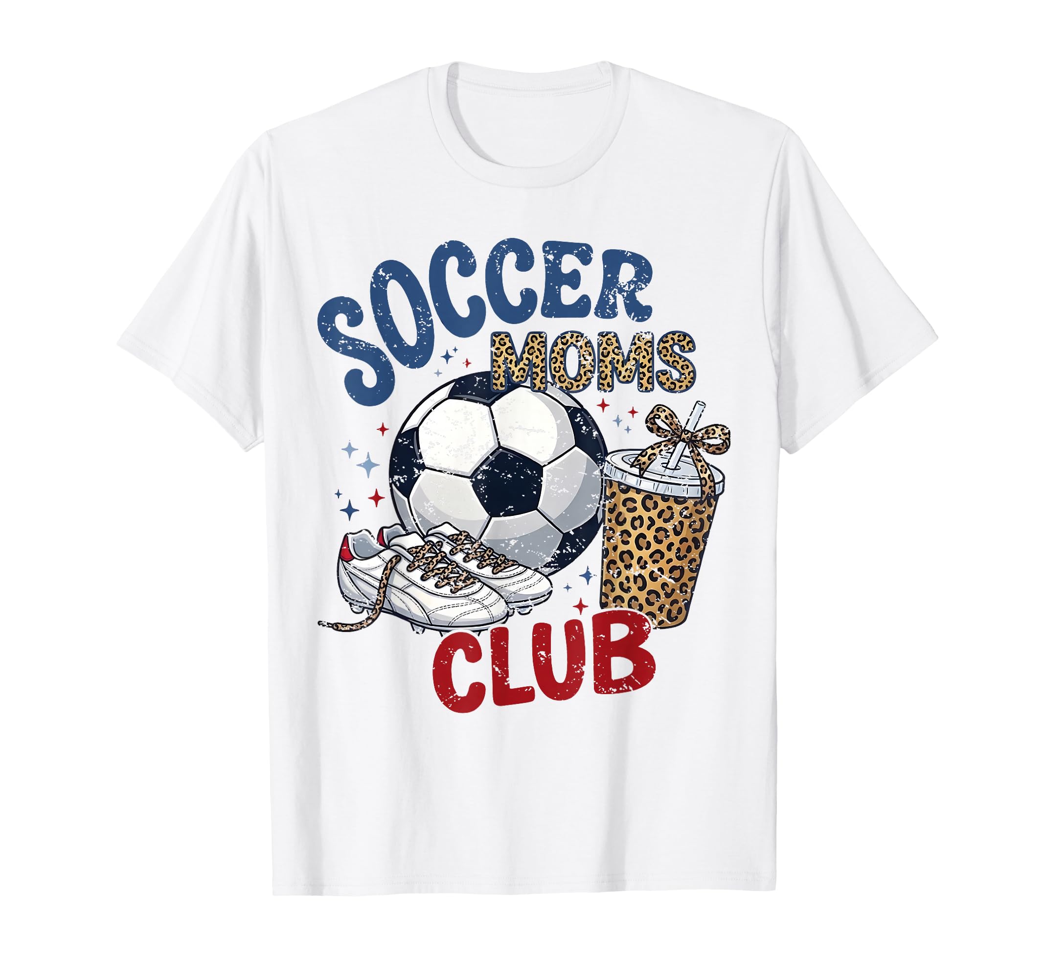 Funny Soccer Mom Club Leopard Mothers Day T-Shirt - Trendy Graphic Unisex - T-Shirt, Sweatshirt, Hoodie