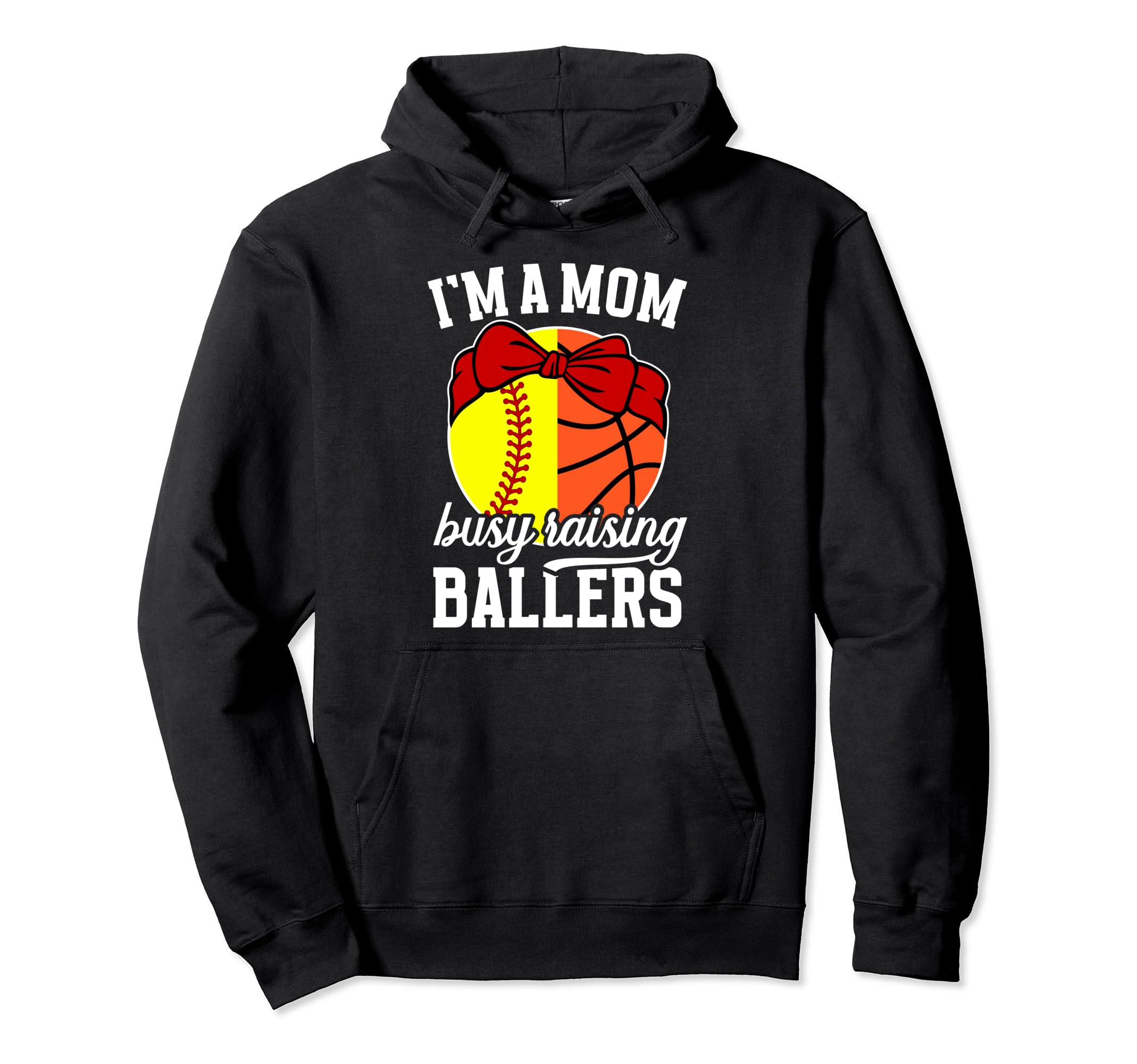 Im Mom Busy Raising Ballers Softball Hoodie - Custom Art Print Unisex - T-Shirt, Sweatshirt, Hoodie