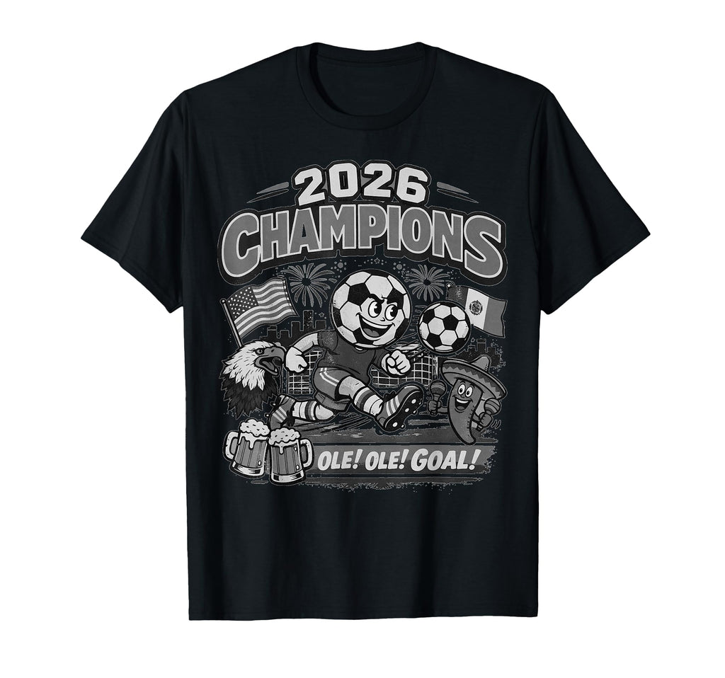 Soccer 2026 Champions Foodball Futbal T-Shirt - Novelty Apparel for Adults - T-Shirt, Sweatshirt, Hoodie