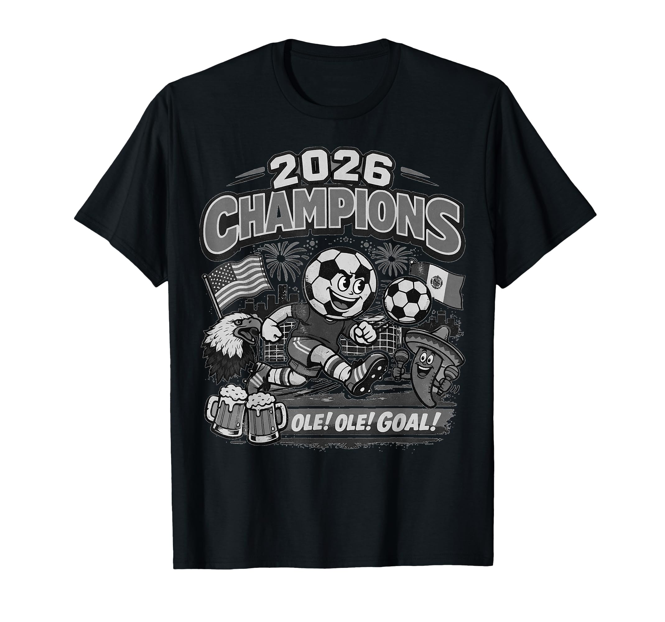 Soccer 2026 Champions Foodball Futbal T-Shirt - Novelty Apparel for Adults - T-Shirt, Sweatshirt, Hoodie