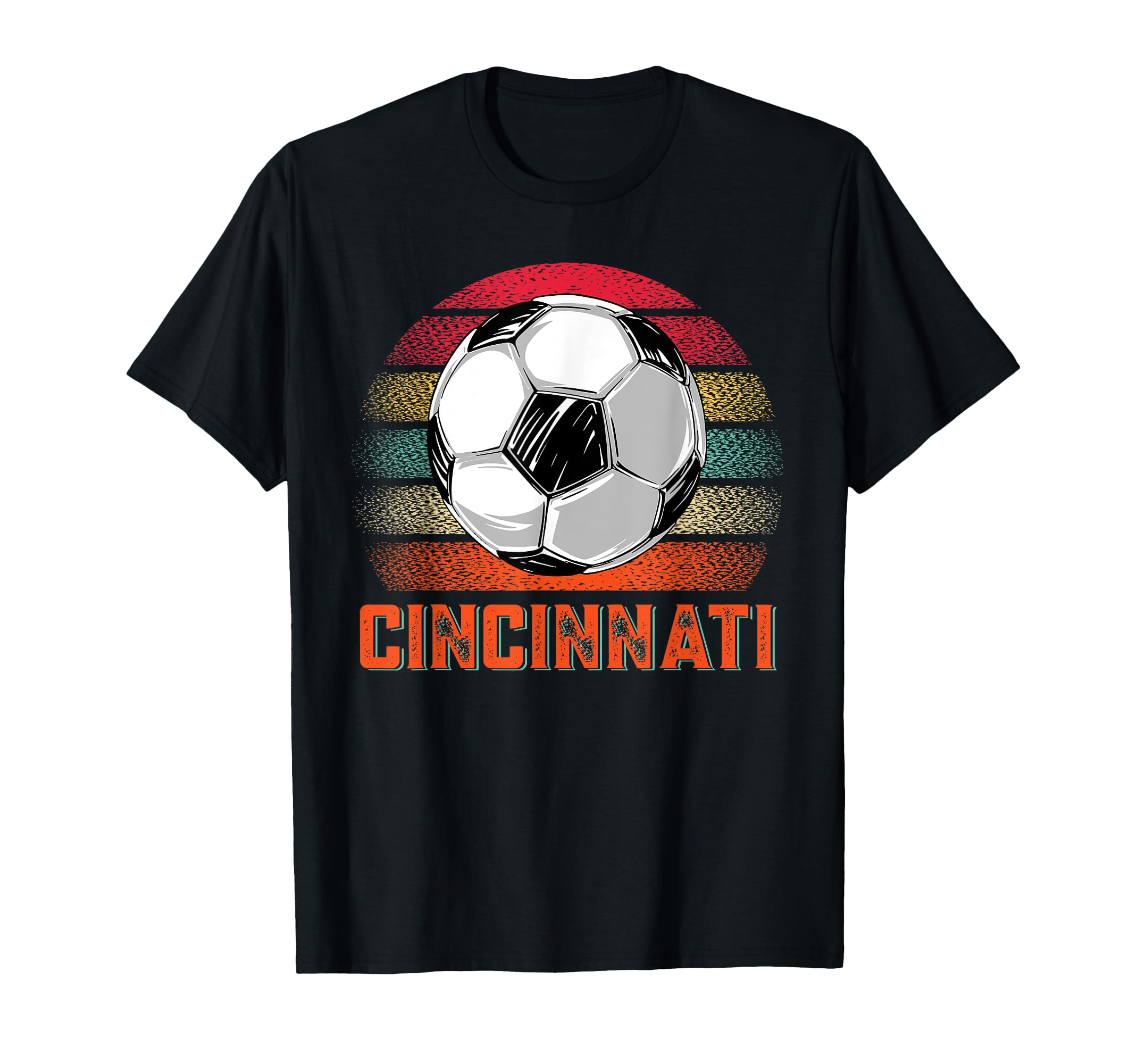 Cincinnati Soccer Distressed Soccer Fans T-Shirt - Graphic Print Men Women - T-Shirt, Sweatshirt, Hoodie
