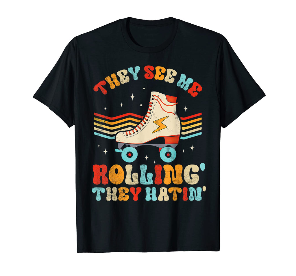 Roller Skating They See Me Rollin They T-Shirt - Trendy Graphic for Adults - T-Shirt, Sweatshirt, Hoodie