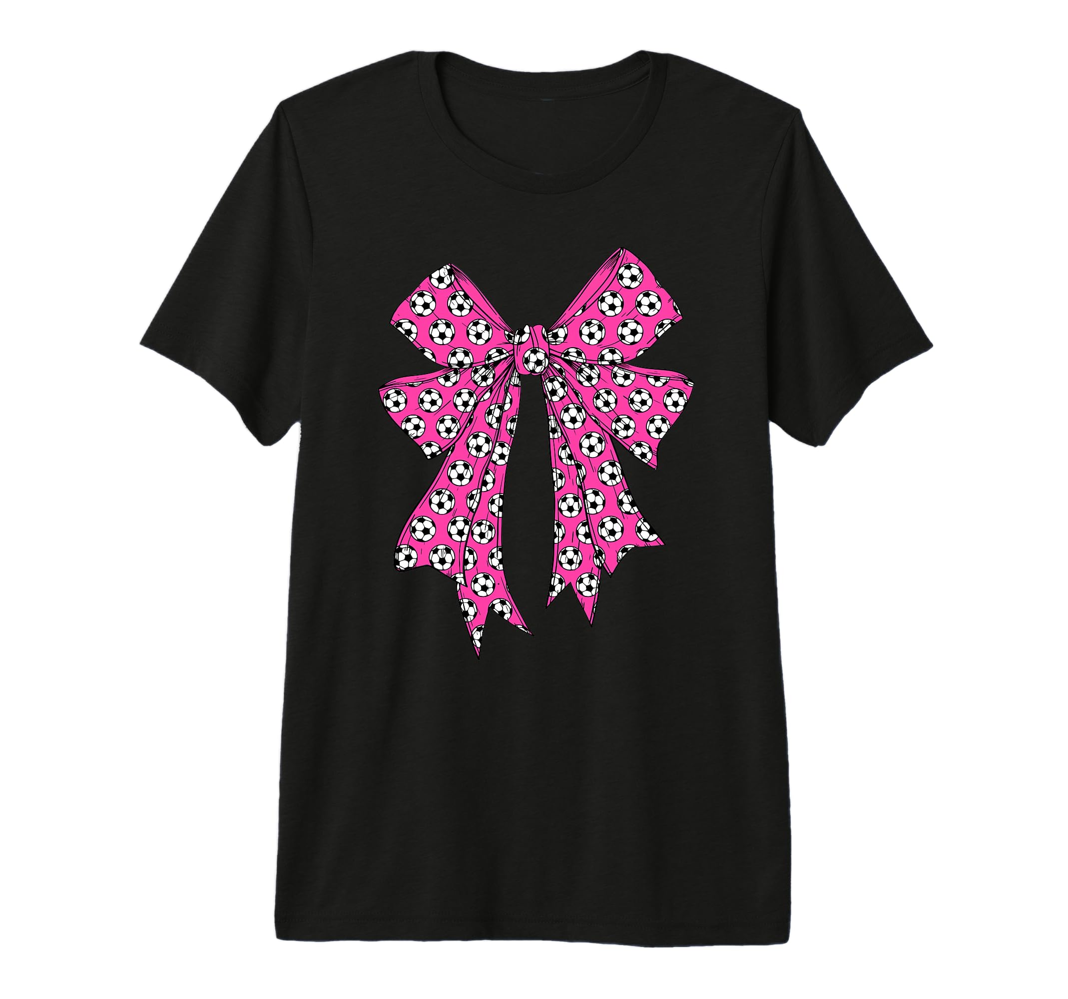 Soccer Ball Coquette Bow Soccer T-Shirt - Casual Everyday Wear for Adults - T-Shirt, Sweatshirt, Hoodie