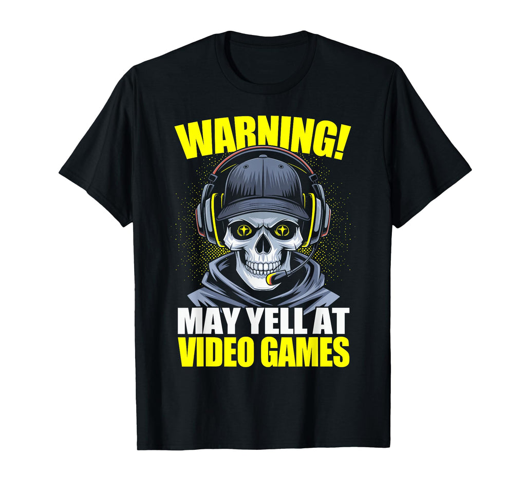 Funny Gaming Warning May Yell Video T-Shirt - Minimalist Print Unisex - T-Shirt, Sweatshirt, Hoodie