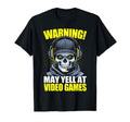 Funny Gaming Warning May Yell Video T-Shirt - Minimalist Print Unisex - T-Shirt, Sweatshirt, Hoodie