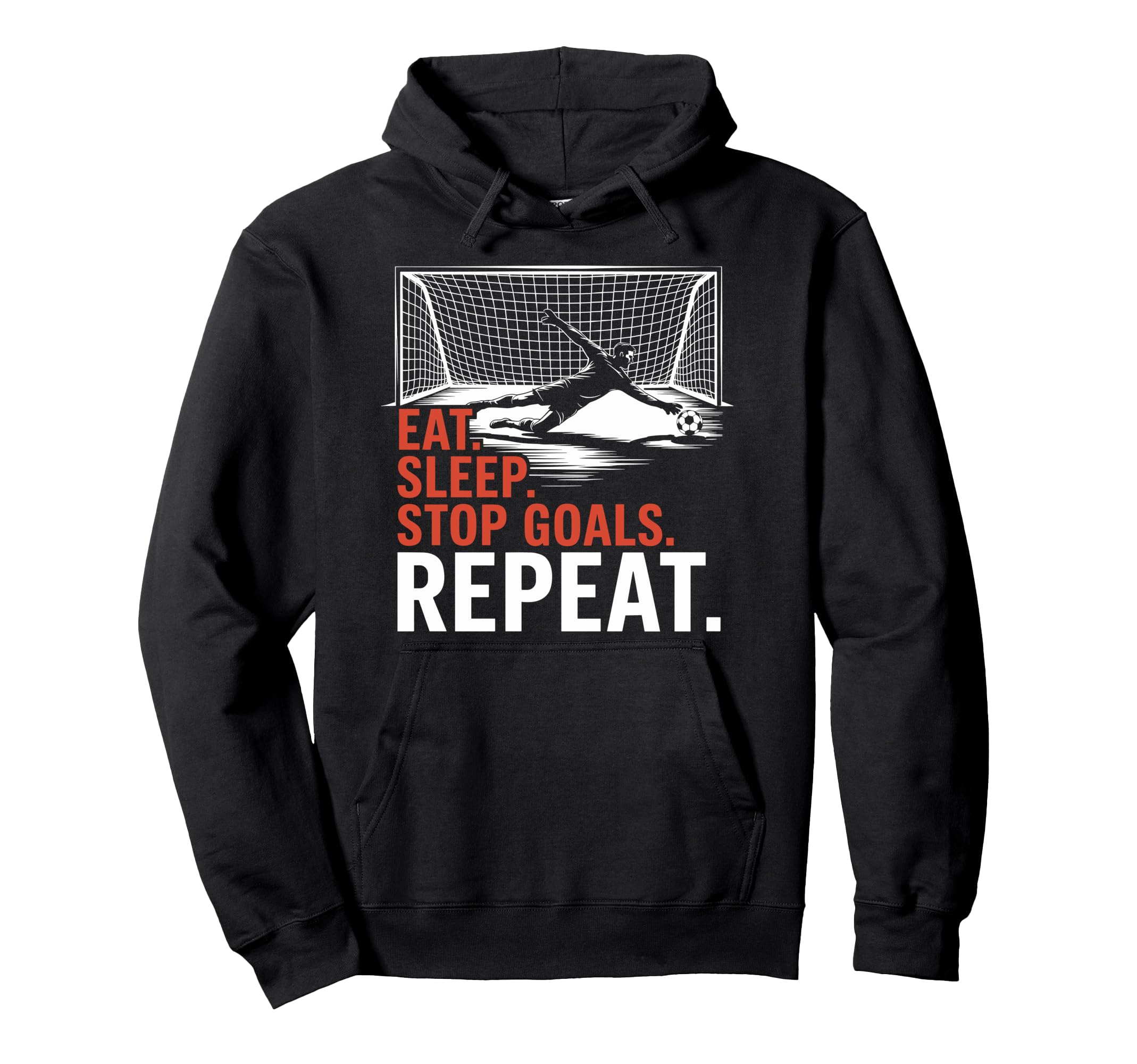 Eat Sleep Stop Goal Repeat Coach Team Hoodie - Trendy Graphic Men Women - T-Shirt, Sweatshirt, Hoodie