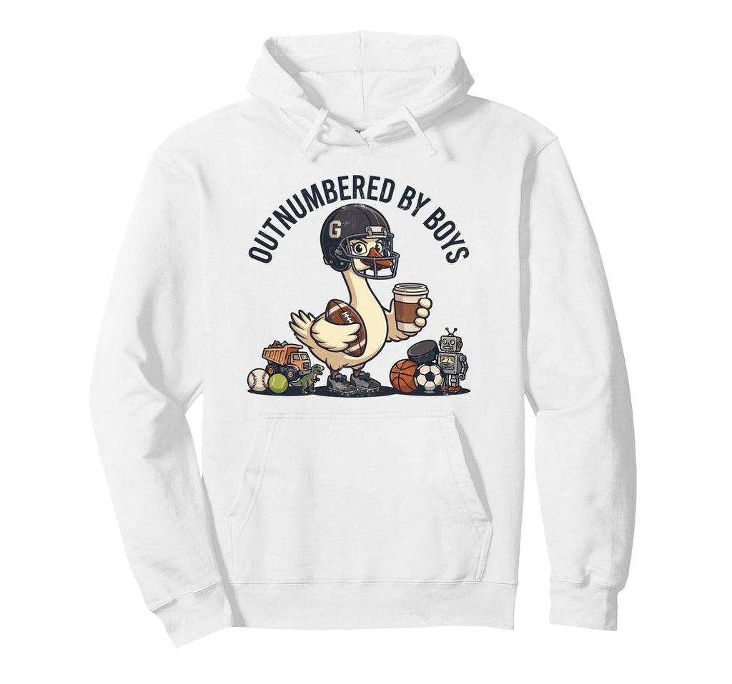 Outnumbered Mom Football Mom Coffee Hoodie - Novelty Apparel Men Women - T-Shirt, Sweatshirt, Hoodie