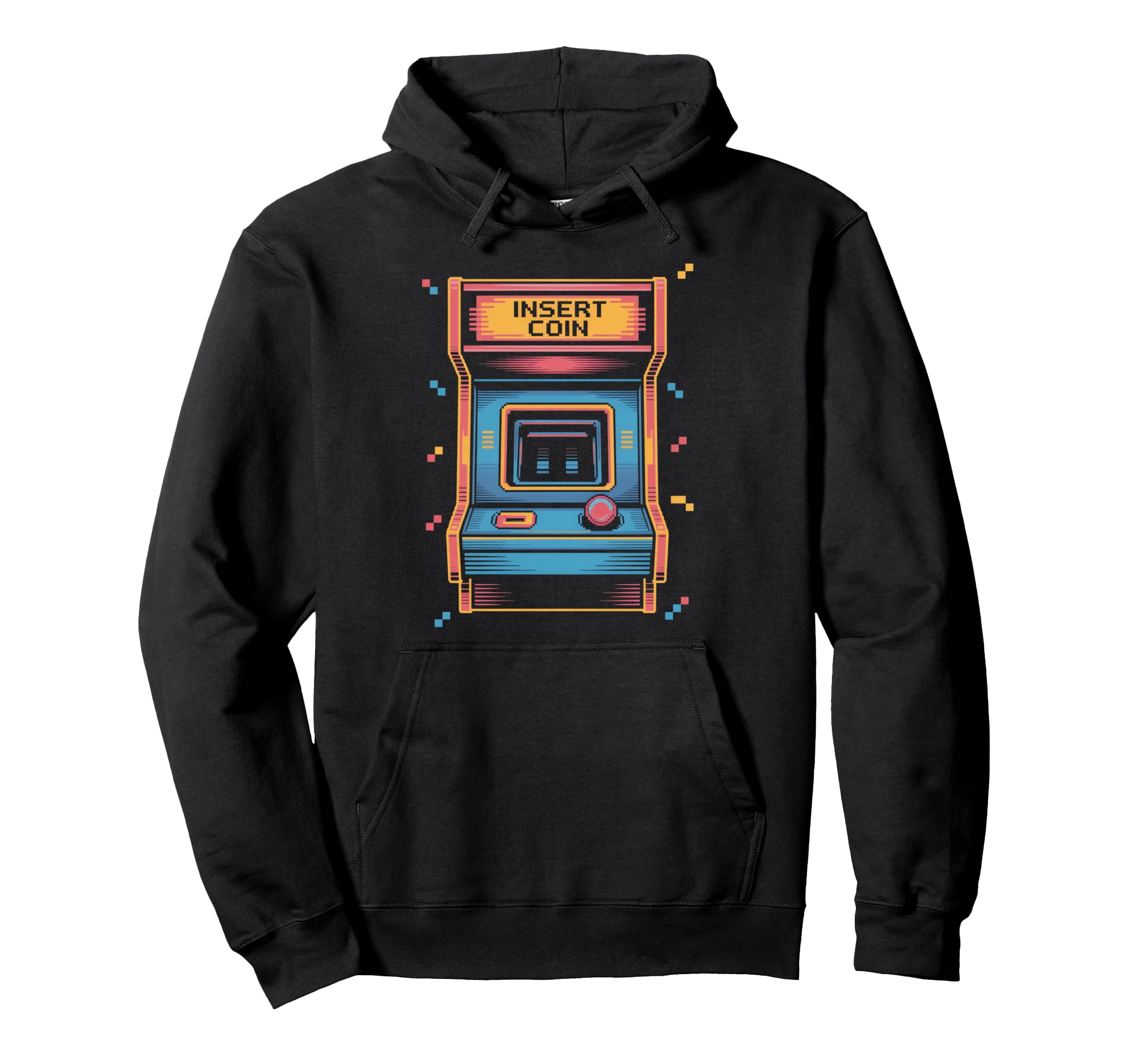 Insert Coin Arcade Cabinet Gaming Hoodie - Casual Everyday Wear for Adults - T-Shirt, Sweatshirt, Hoodie