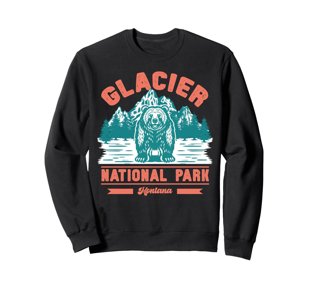 Bear Glacier National Park Sweatshirt - Aesthetic Graphic Men Women - T-Shirt, Sweatshirt, Hoodie