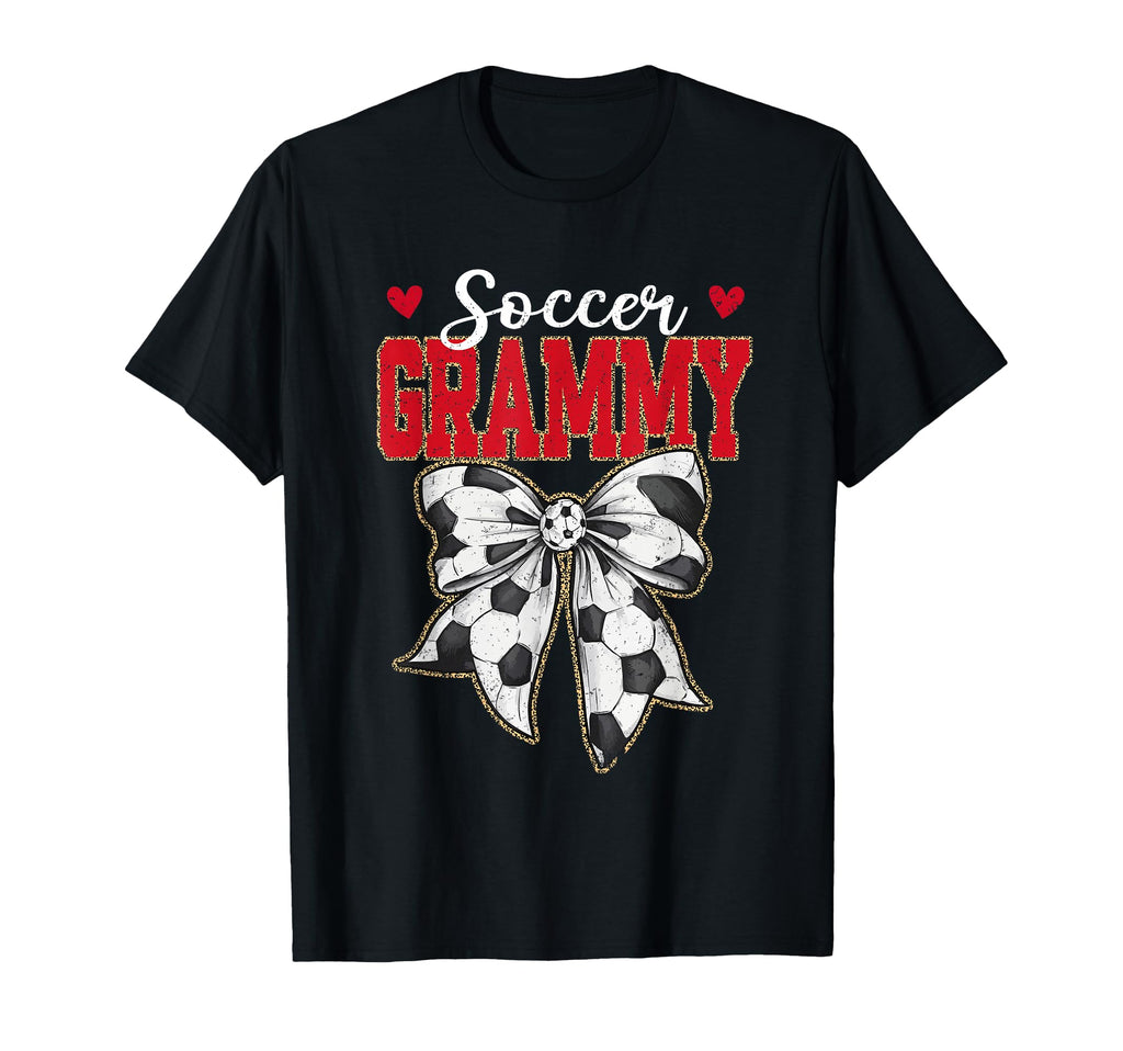 Soccer Grammy Bow Leopard Soccer T-Shirt - Fun Novelty Design for Adults - T-Shirt, Sweatshirt, Hoodie