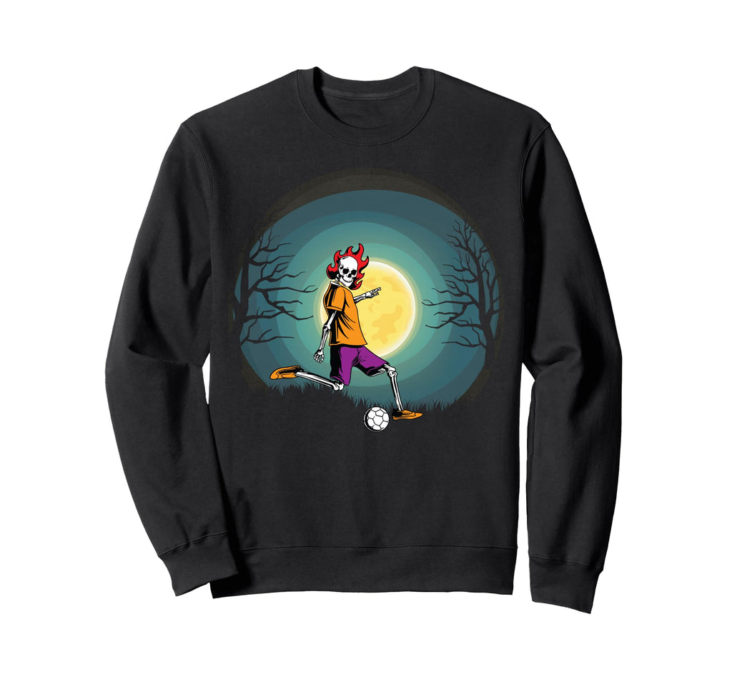 Skeleton Soccer Coach Fan Halloween Sweatshirt - Graphic Print Men Women - T-Shirt, Sweatshirt, Hoodie