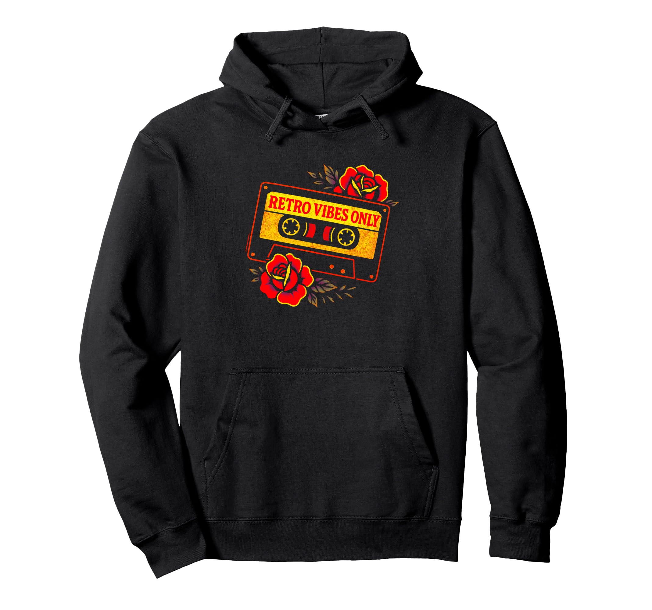 Vibes Only Cassette Tape Roses Tattoo Hoodie - Novelty Apparel Men Women - T-Shirt, Sweatshirt, Hoodie