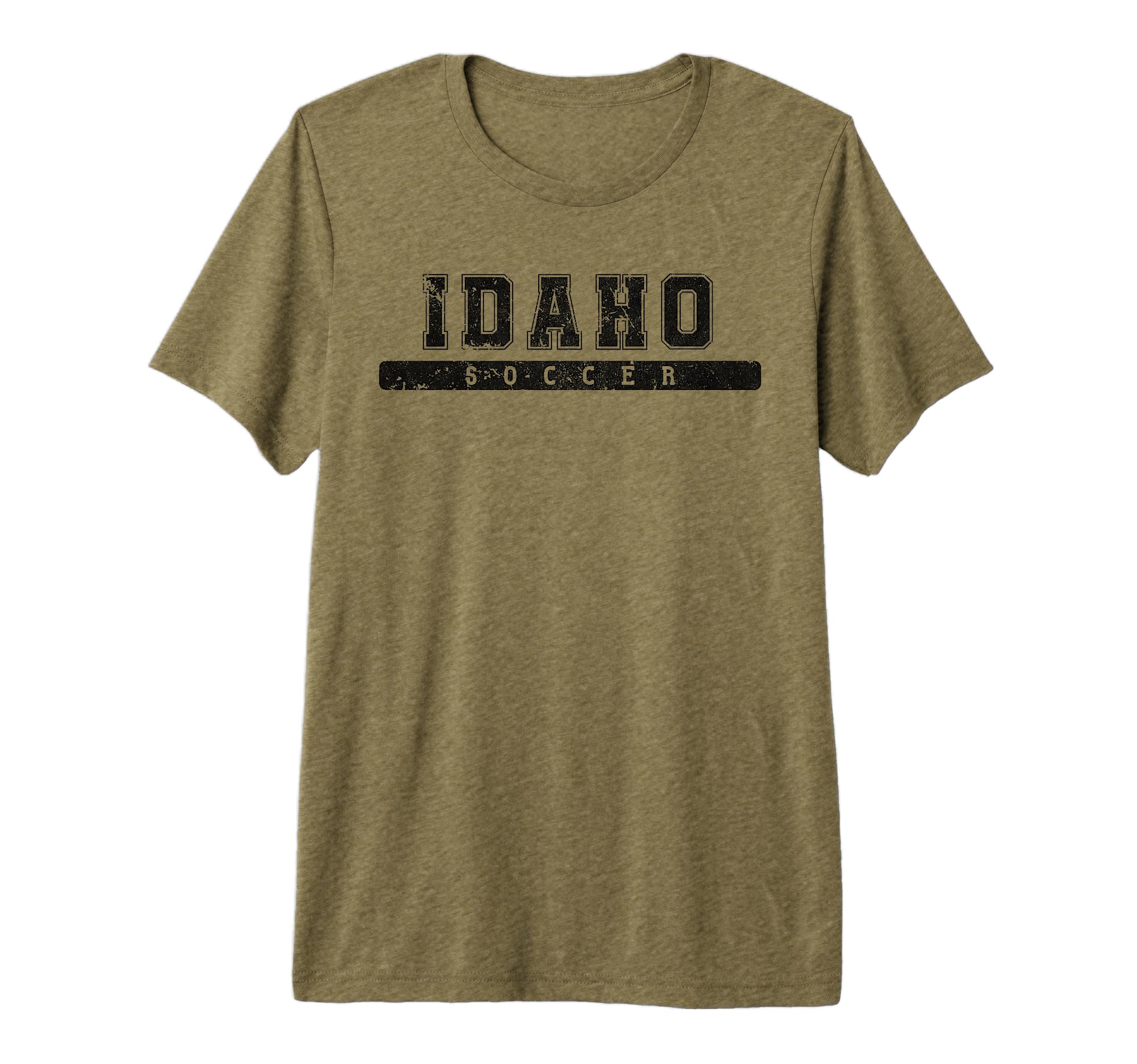 Idaho Soccer Black Text Tri Blend T-Shirt - Unique Graphic Men Women - T-Shirt, Sweatshirt, Hoodie