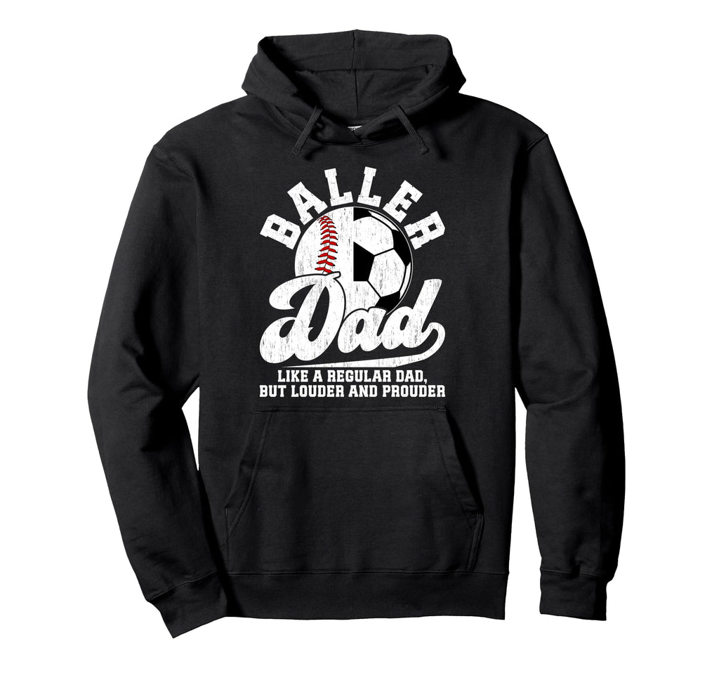 Baller Dad Definition Soccer Baseball Hoodie - Unique Graphic for Adults - T-Shirt, Sweatshirt, Hoodie