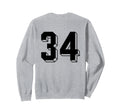 Number 34 Backside 80S 90S Team Sweatshirt - Minimalist Print for Adults - T-Shirt, Sweatshirt, Hoodie