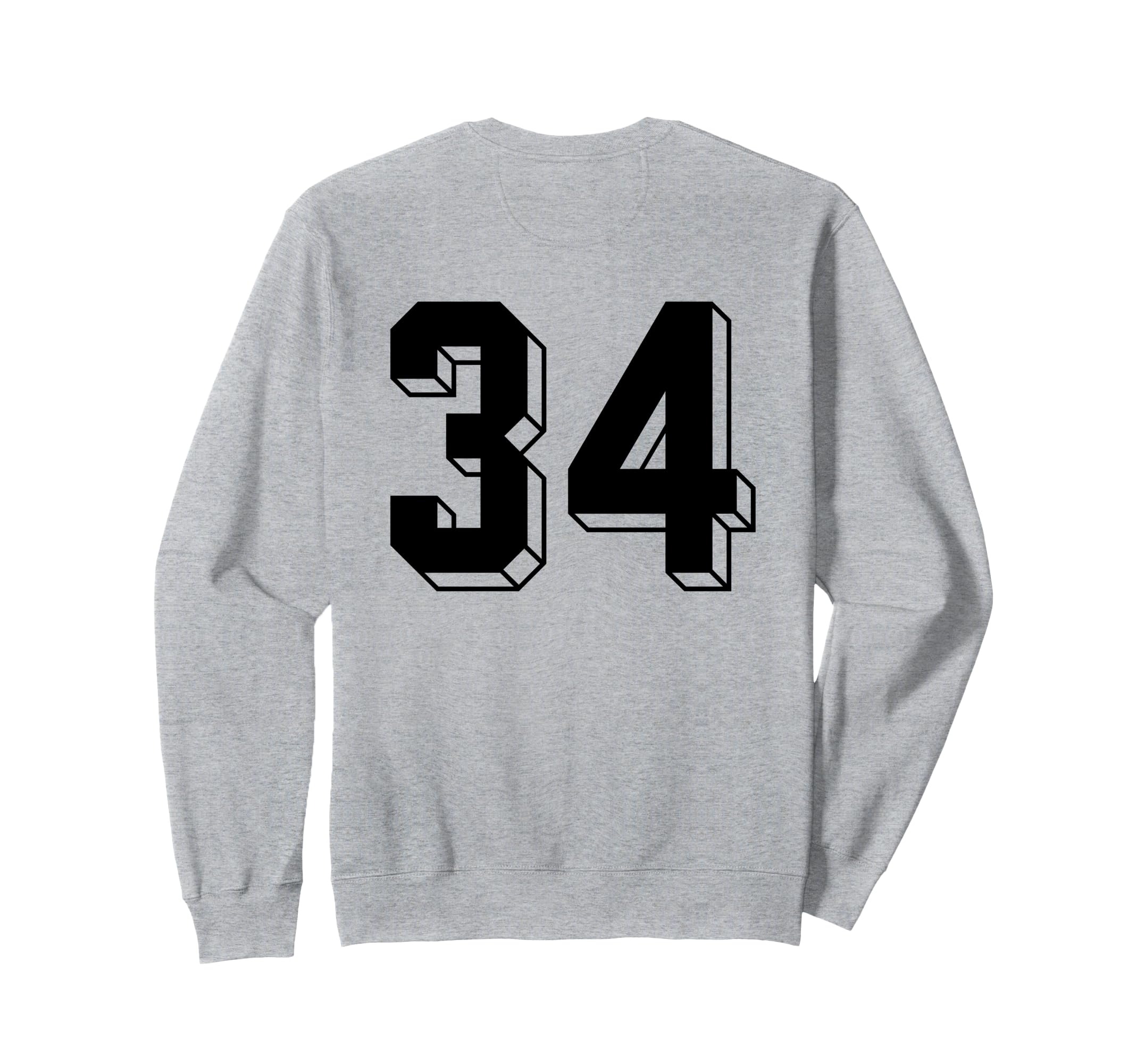 Number 34 Backside 80S 90S Team Sweatshirt - Minimalist Print for Adults - T-Shirt, Sweatshirt, Hoodie