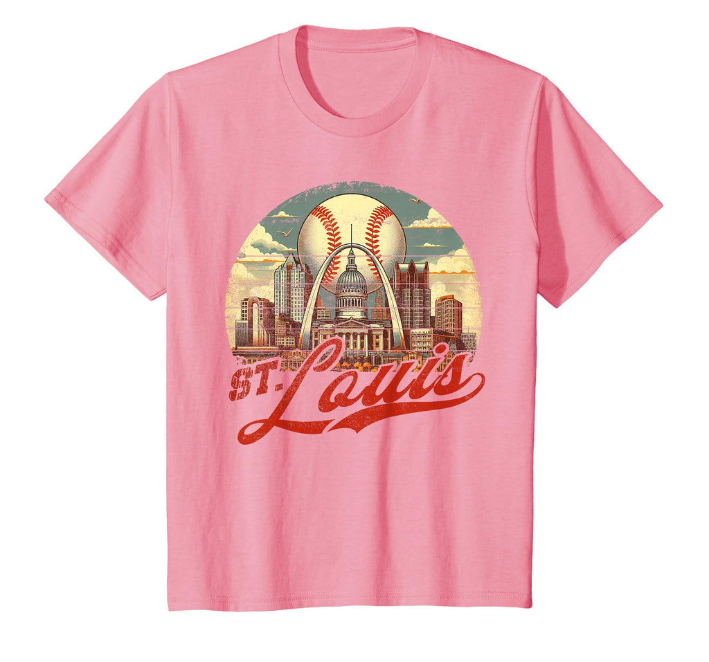 St Louis Baseball American Us Flag T-Shirt - Fun Novelty Design Men Women - T-Shirt, Sweatshirt, Hoodie