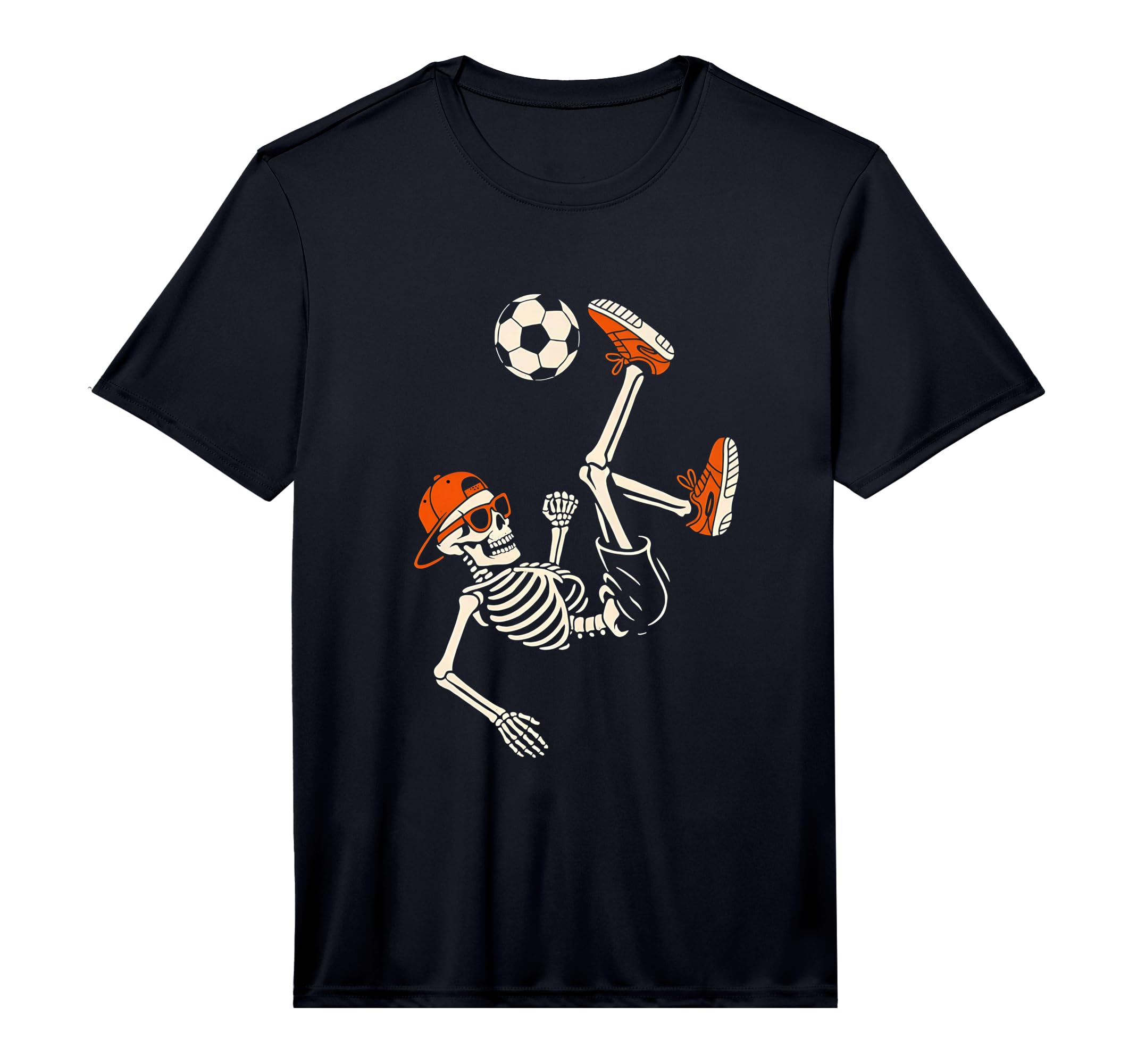 Halloween Skeleton Funny Soccer Teens T-Shirt - Novelty Apparel for Adults - T-Shirt, Sweatshirt, Hoodie