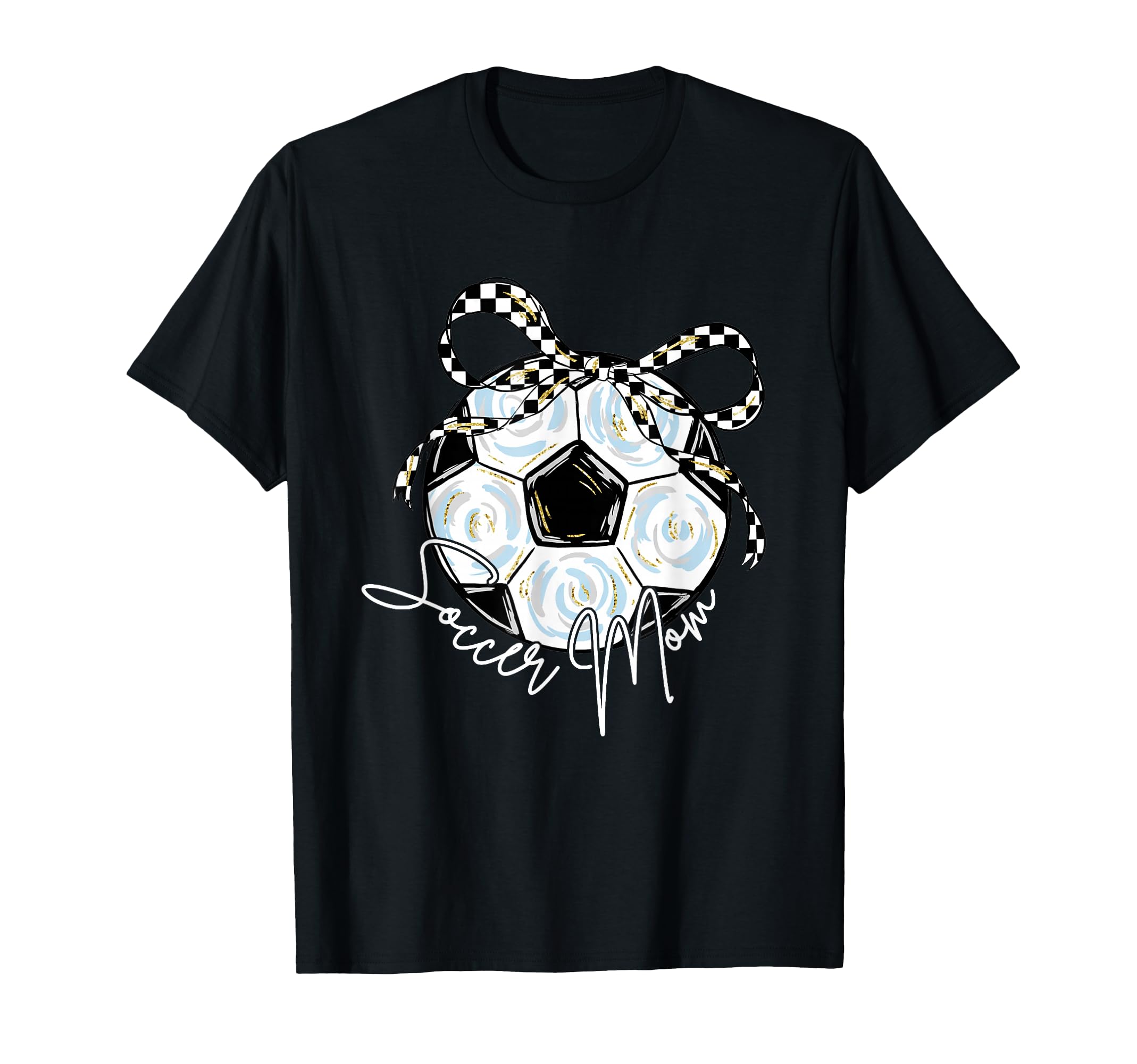 2 Sided Soccer Mom Mama Checkered T-Shirt - Graphic Print for Adults - T-Shirt, Sweatshirt, Hoodie