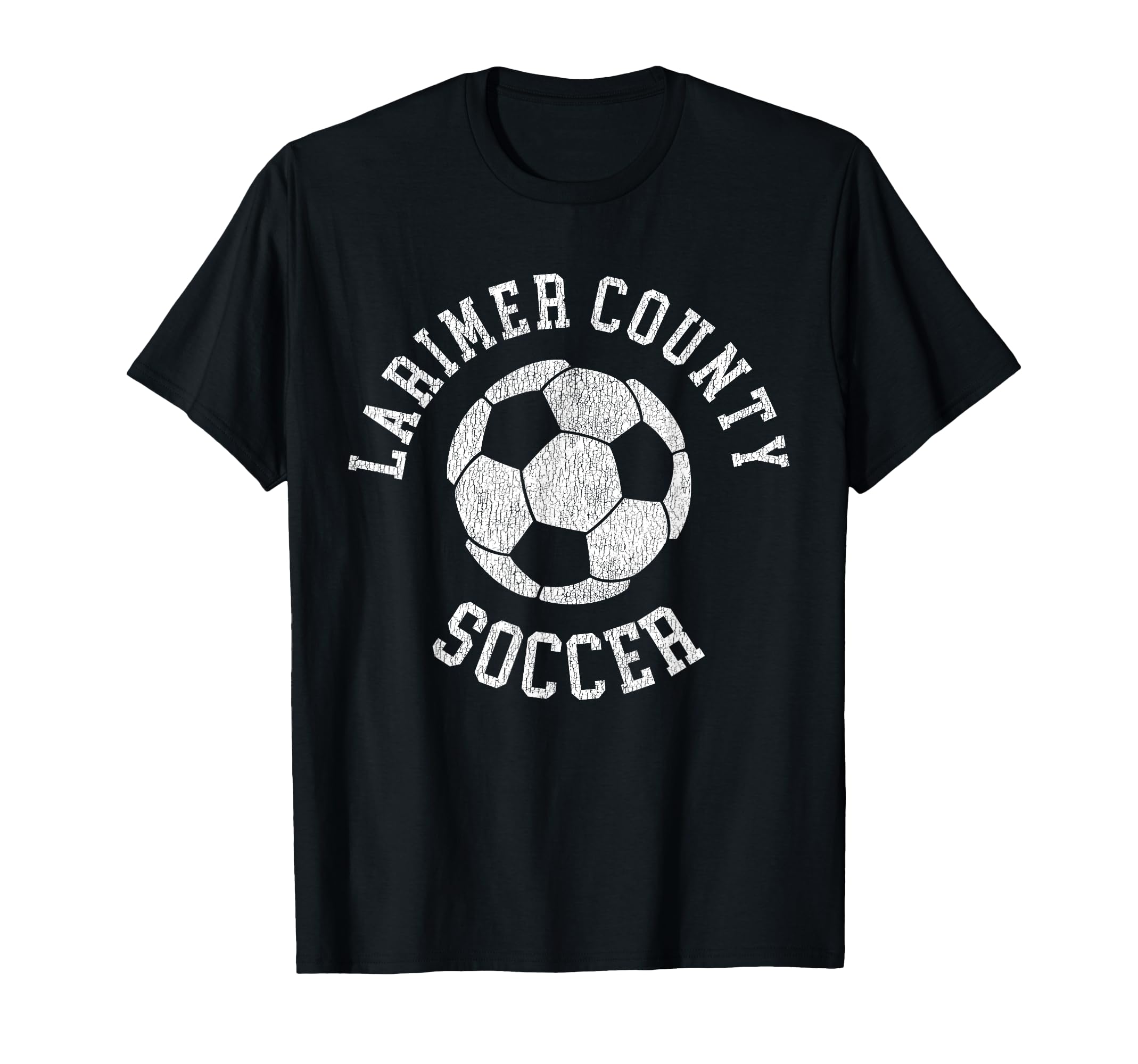 Larimer County Soccer Distressed 90S T-Shirt - Unique Graphic for Adults - T-Shirt, Sweatshirt, Hoodie