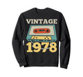 1978 Birthday Party Cassette Tape Sweatshirt - Graphic Print for Adults - T-Shirt, Sweatshirt, Hoodie