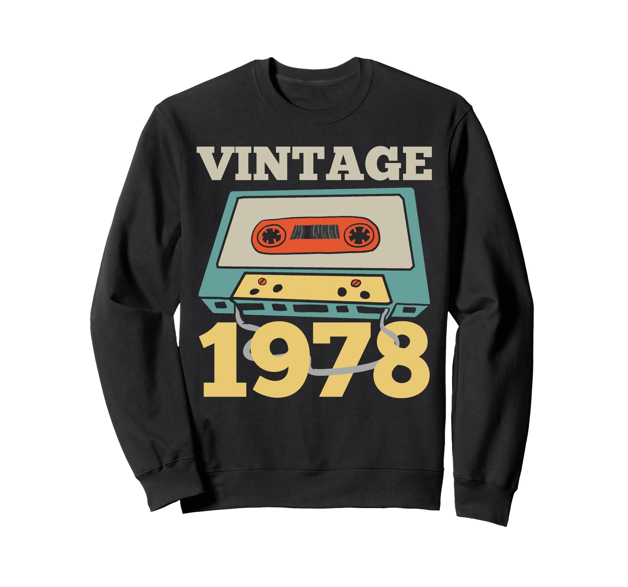 1978 Birthday Party Cassette Tape Sweatshirt - Graphic Print for Adults - T-Shirt, Sweatshirt, Hoodie