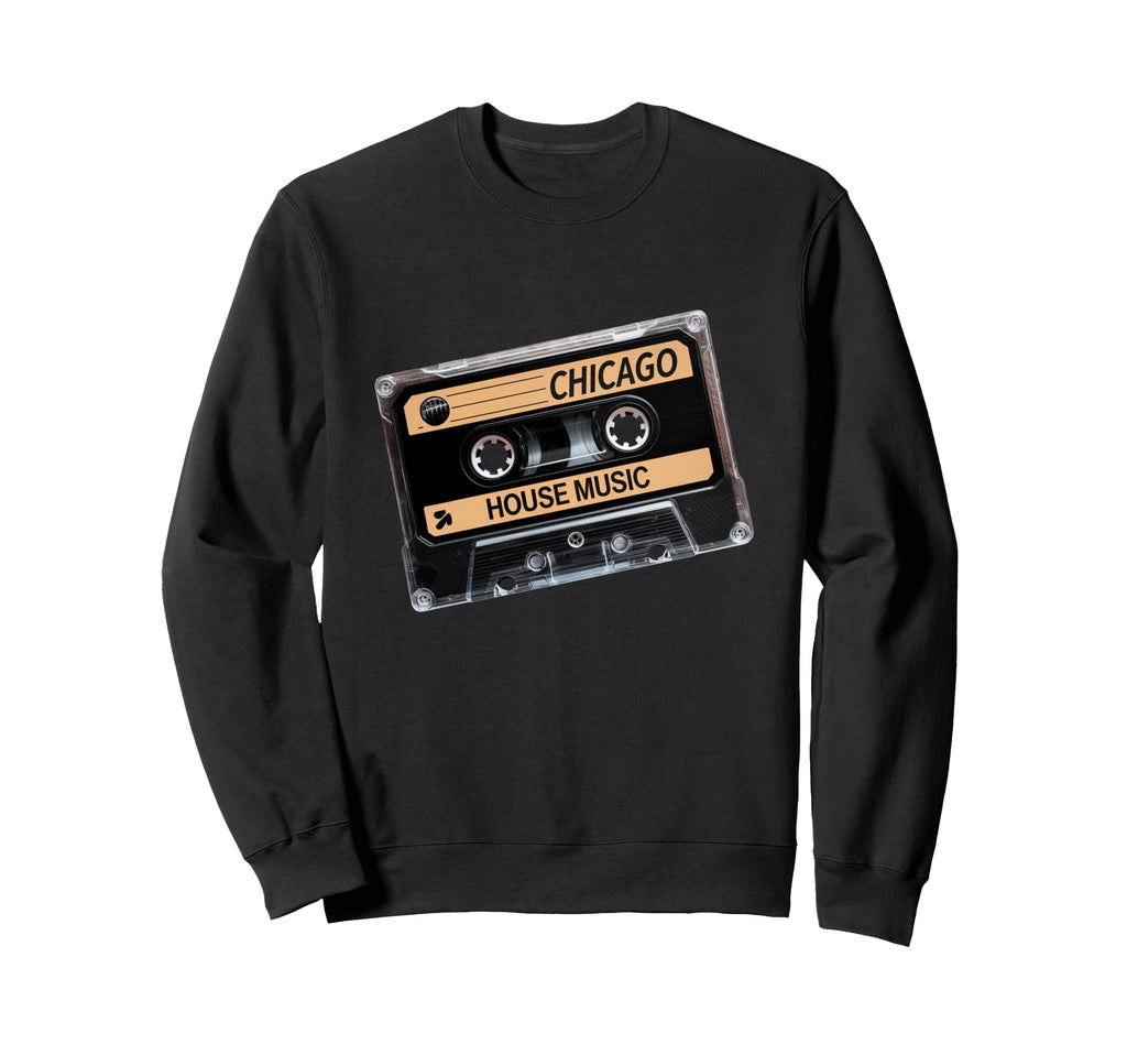 Chicago House Music Cassette Tape Sweatshirt - Minimalist Print Men Women - T-Shirt, Sweatshirt, Hoodie