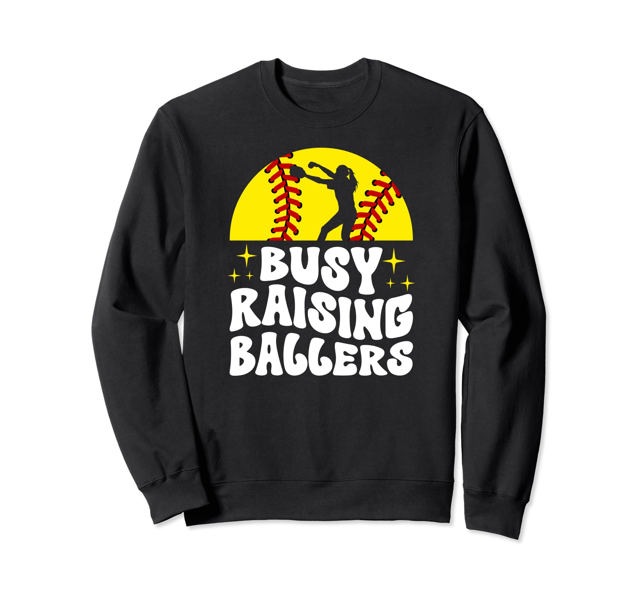 Busy Raising Ballers Softball Mom Sweatshirt - Unique Graphic for Adults - T-Shirt, Sweatshirt, Hoodie
