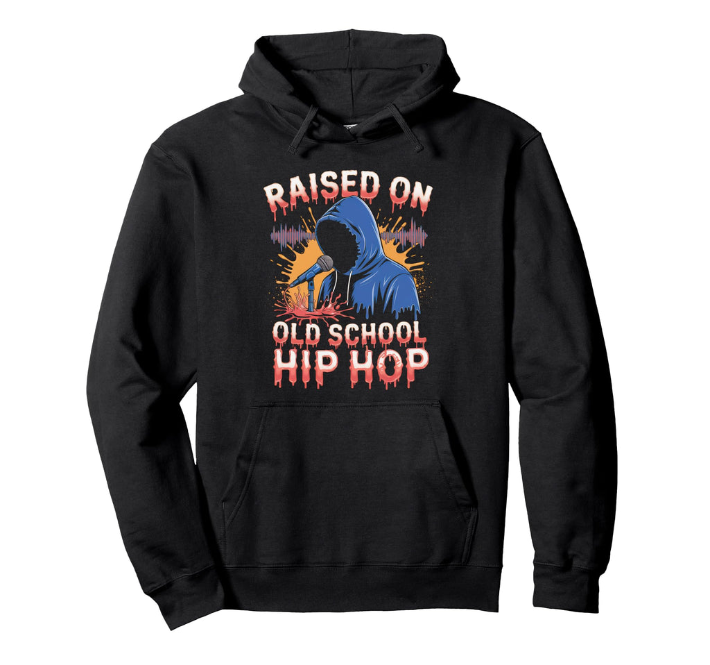 Raised Old School Hip Hop Cassette Hoodie - Fun Novelty Design Unisex - T-Shirt, Sweatshirt, Hoodie