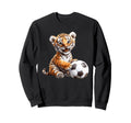 Tiger Playing Soccer Ball Art Sweatshirt - Custom Art Print for Adults - T-Shirt, Sweatshirt, Hoodie
