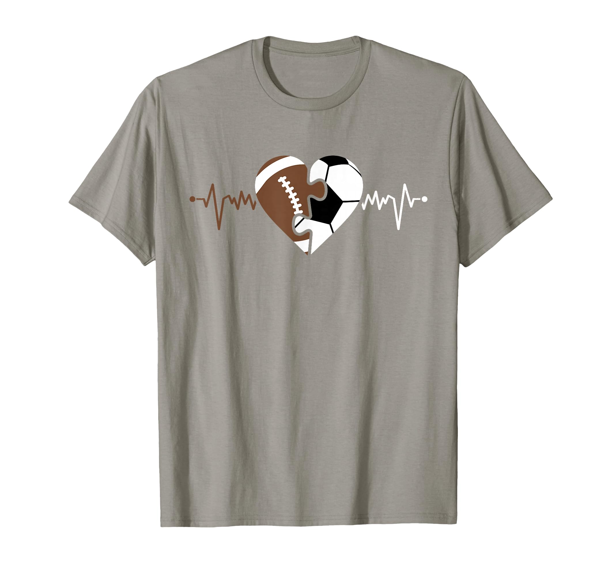 Football Soccer Heart Sport Heartbeat T-Shirt - Minimalist Print Unisex - T-Shirt, Sweatshirt, Hoodie