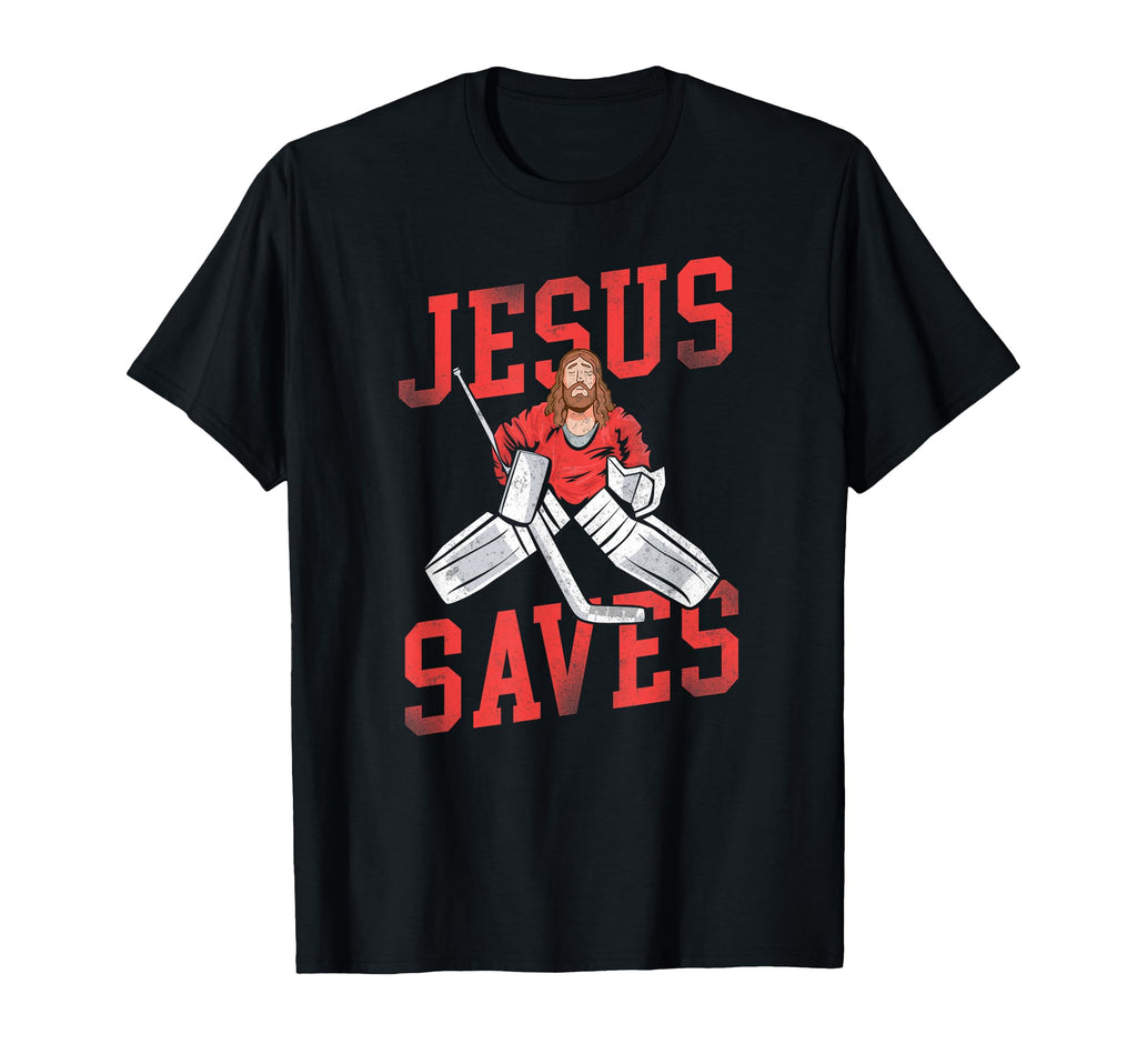 Ice Hockey Goalie Goalkeeper Jesus T-Shirt - Novelty Apparel for Adults - T-Shirt, Sweatshirt, Hoodie