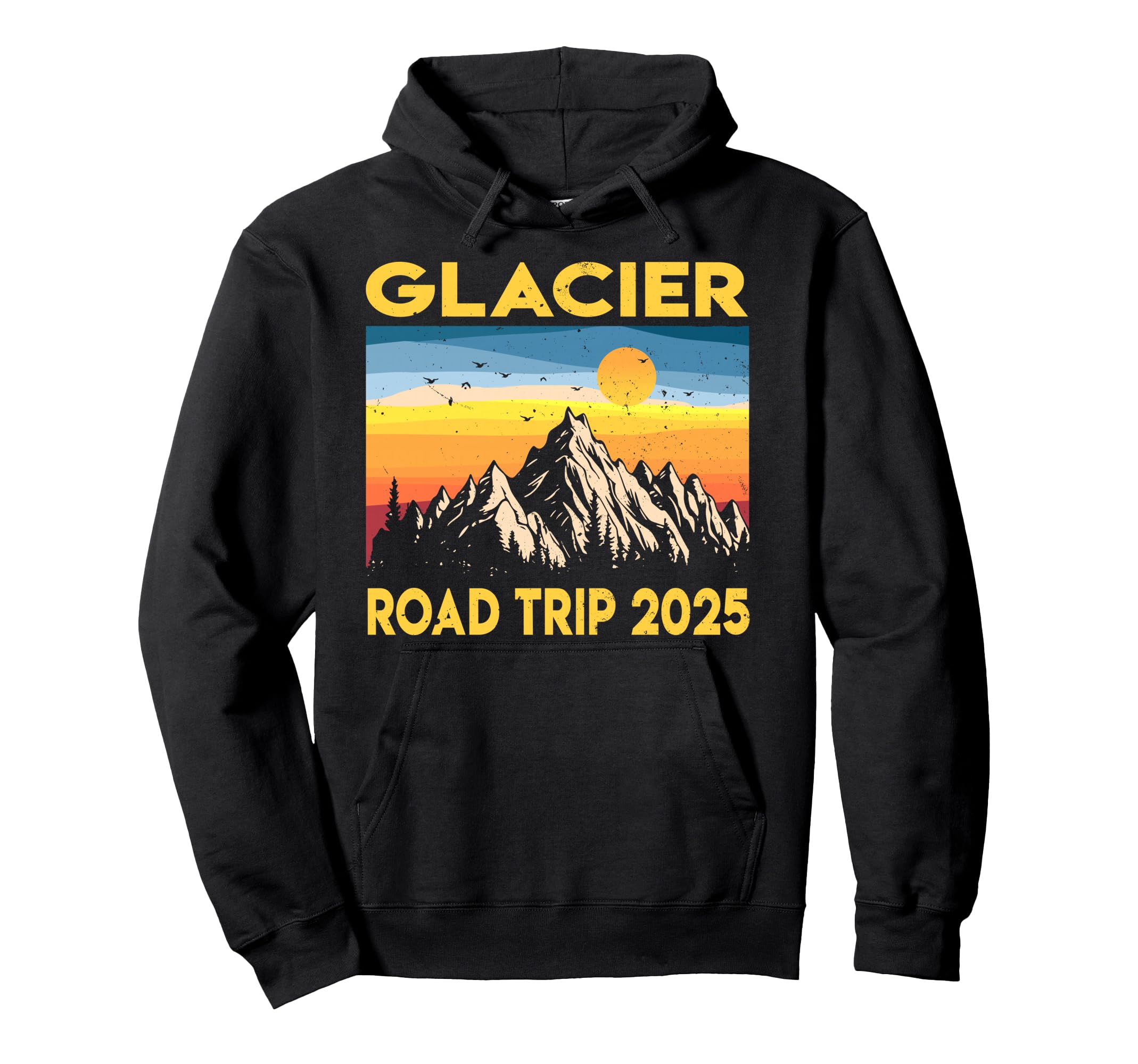 Glacier National Park Road Trip 2025 Hoodie - Aesthetic Graphic for Adults - T-Shirt, Sweatshirt, Hoodie