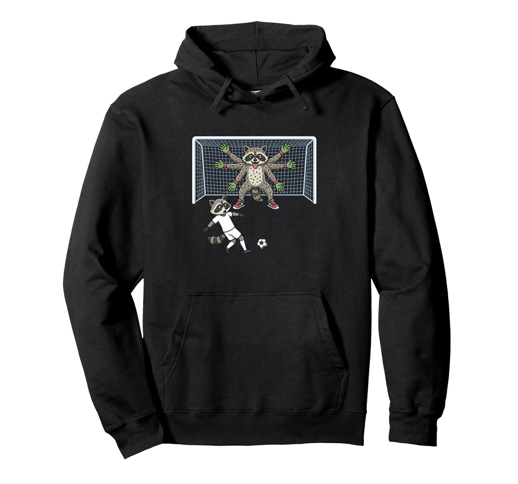 Goalie Raccoon Soccer Multi Arm Trash Hoodie - Aesthetic Graphic Unisex - T-Shirt, Sweatshirt, Hoodie