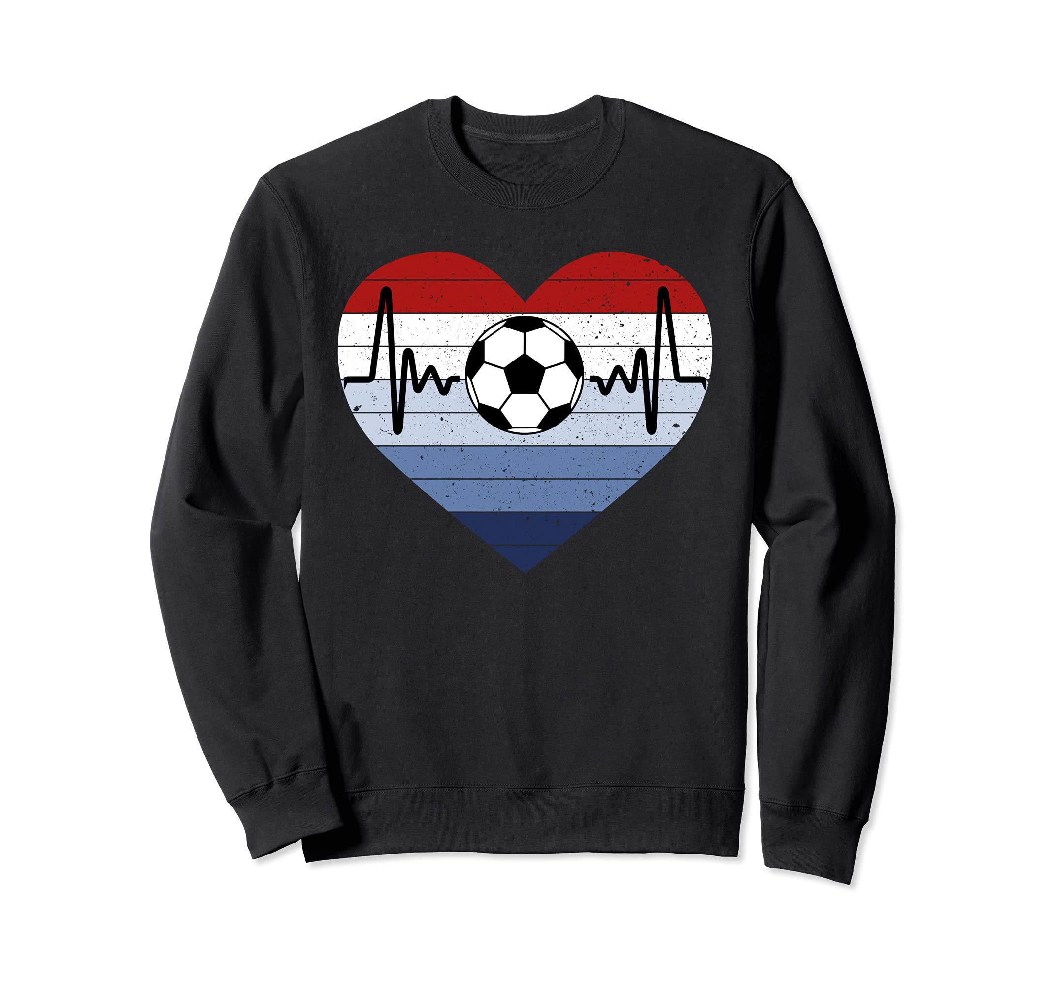 I Love Soccer Red White And Blue Sweatshirt - Graphic Print Men Women - T-Shirt, Sweatshirt, Hoodie